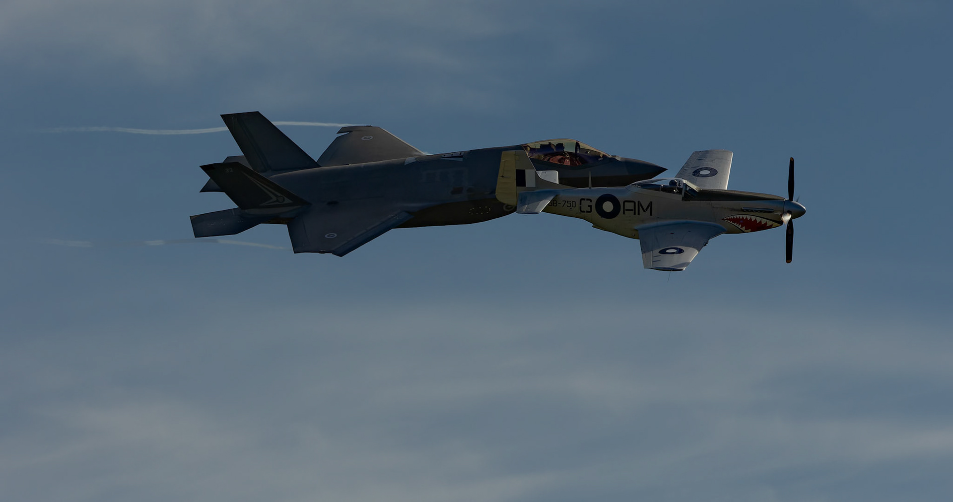 Lockheed Martin F-35A Lightning II under the control of Flight Lt Ross Bunga Bowman from the Royal Australian Air Force on display at the Shellharbour Airport, during the Airshows Downunder Shellharbour, New South Wales, Australia.