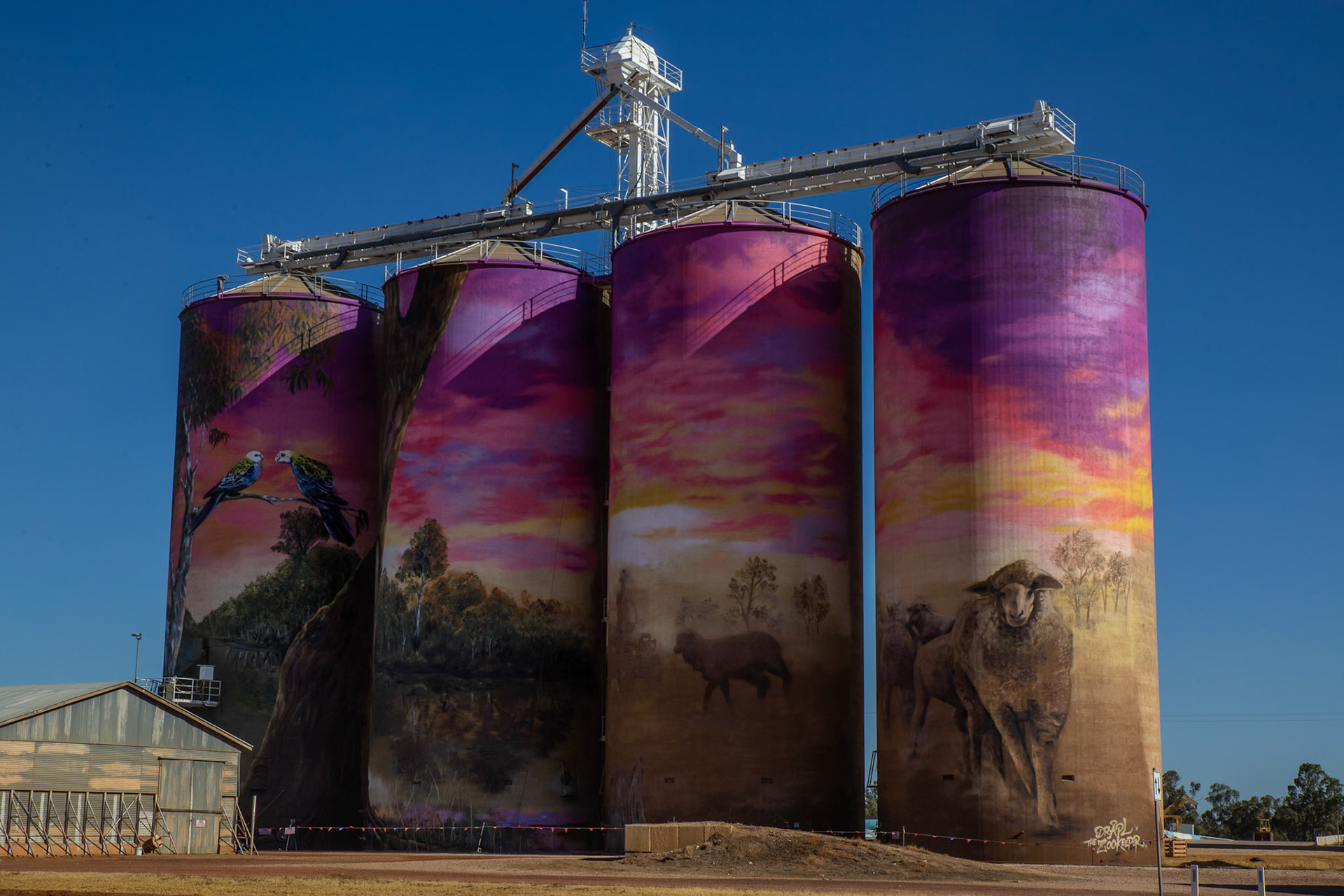 Painted Silo in Thallon, Queensland, Australia