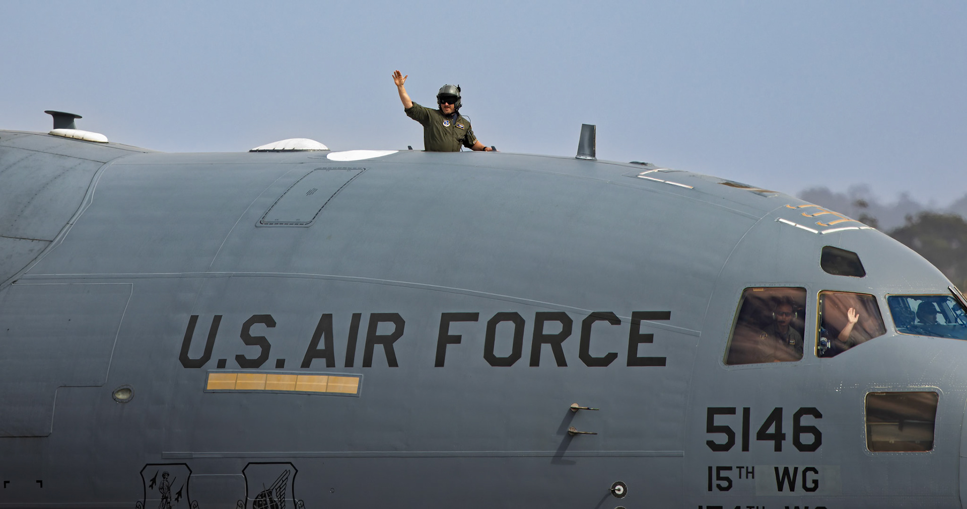 US AIr Force C-17A Globemaster III display at the Avalon Airshow in Victoria, Australia