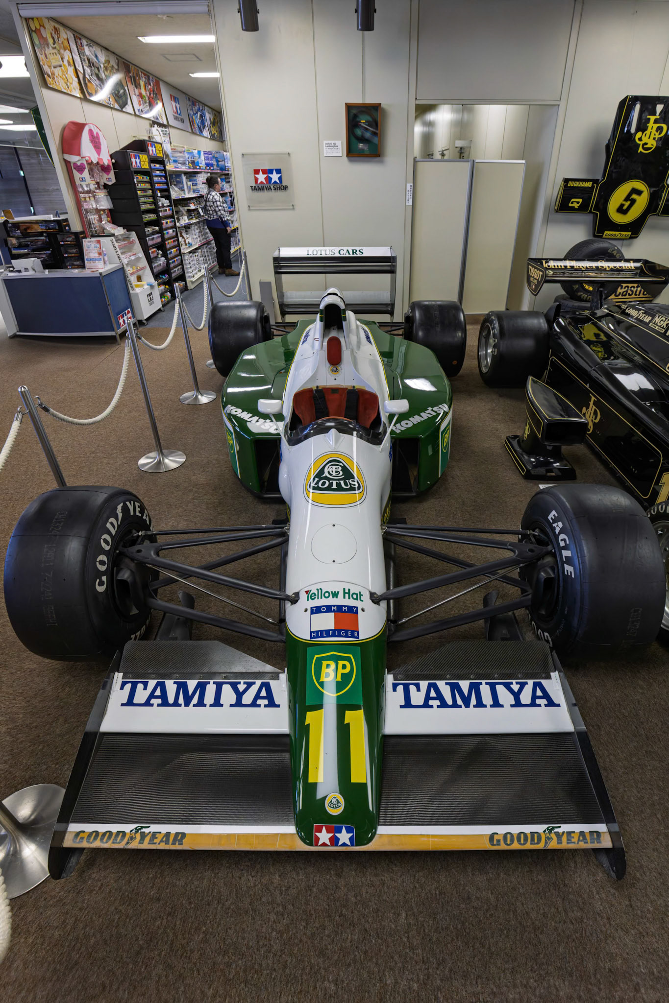 Mika Häkkinen's Lotus 102b Car 11 from the 1991 F1 Season at the Tamiya Corporate Headquarters in Suruga Ward, Shizuoka, Japan