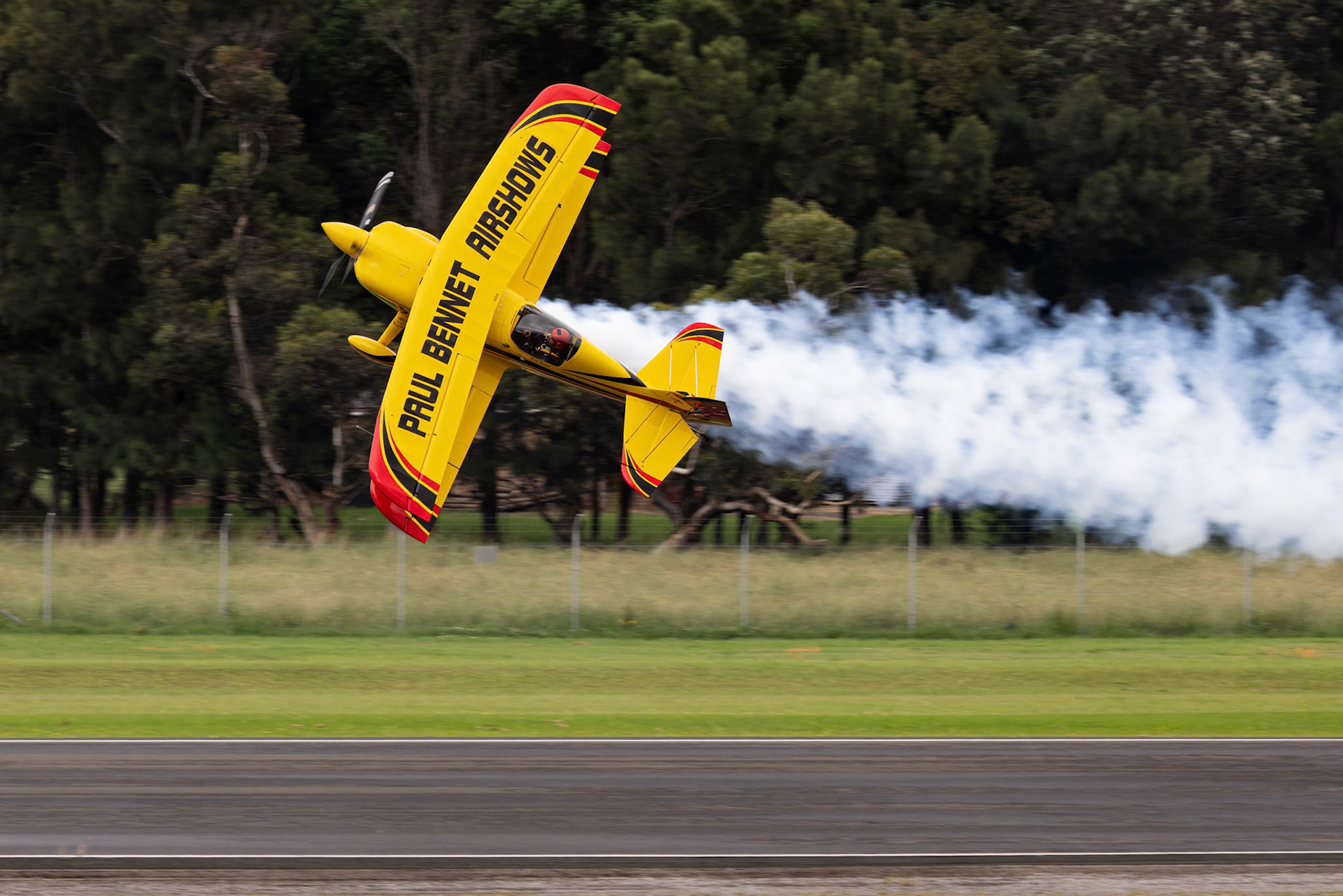 Paul Bennet flying the Wolf Pitts Pro from Paul Bennet Airshows on display at the Shellharbour Airport, during the Airshows Downunder Shellharbour, New South Wales, Australia.
