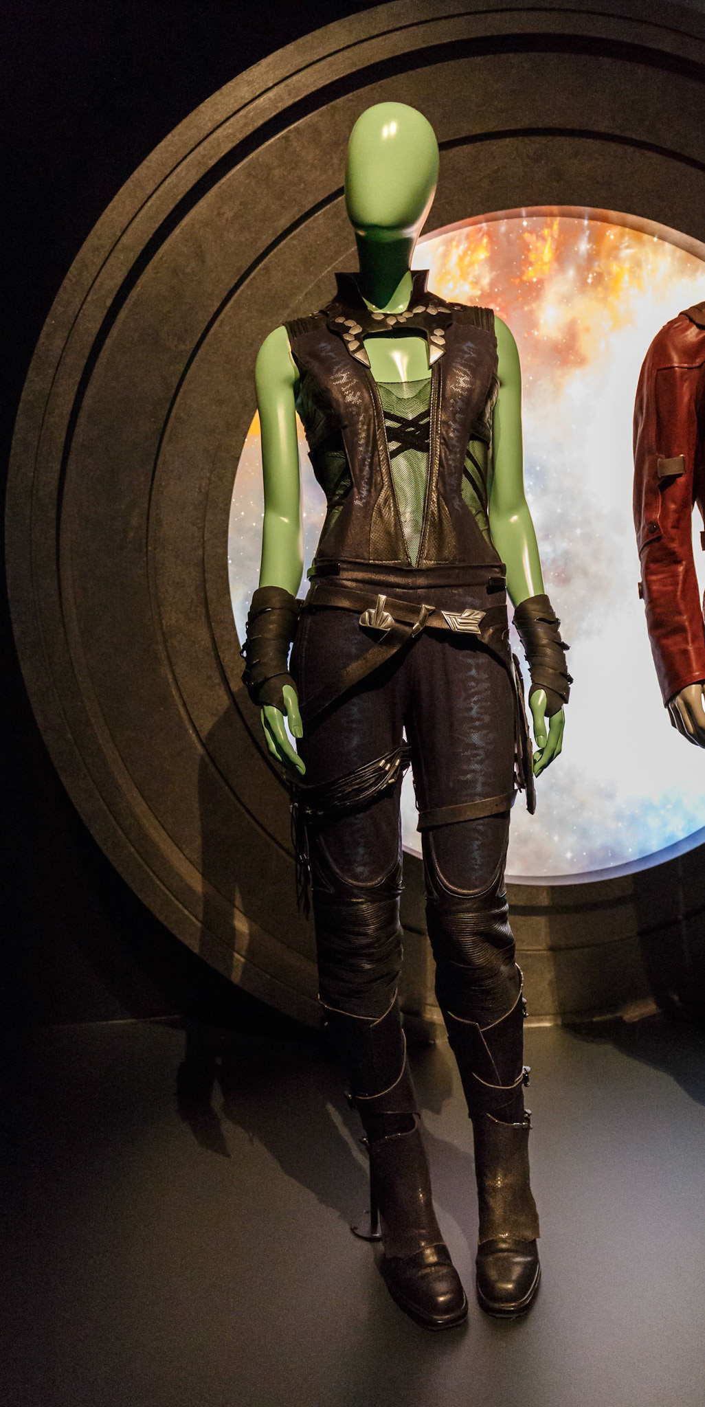 Gamora custome display at GOMA for the Marvel Exhibition, Brisbane