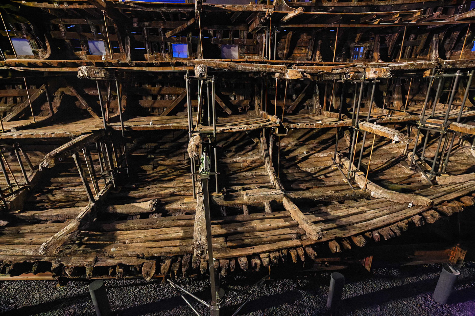 The Mary Rose on display at Portsmouth Historic Dockyard in Portsmouth, England