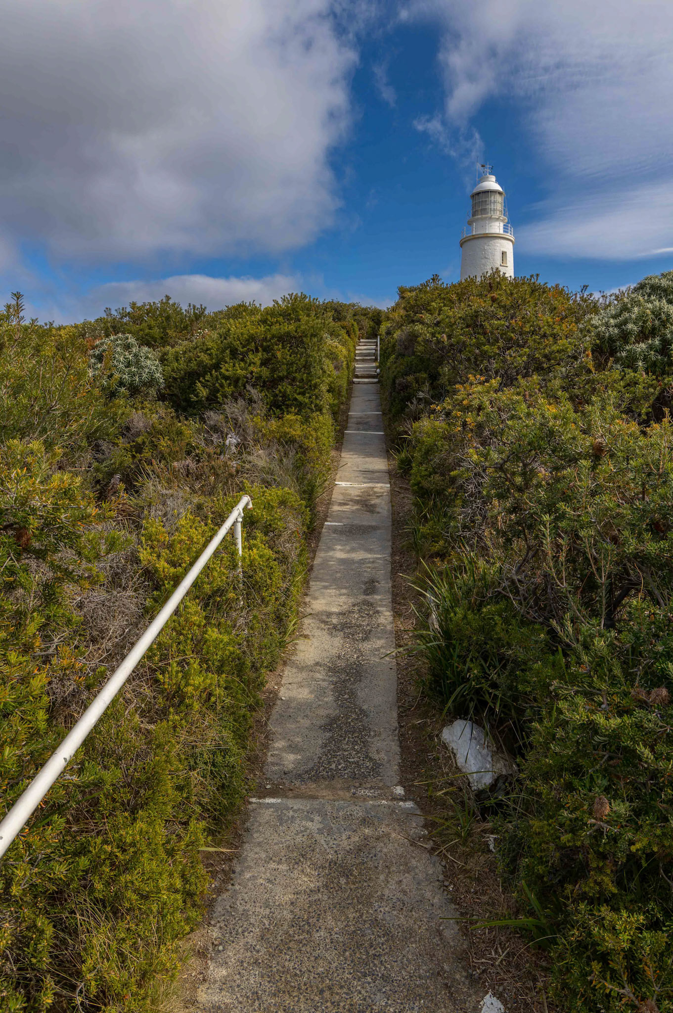 The Cape Bruny Lighthouse on Bruny Island of the coast of Tasmania, Australia