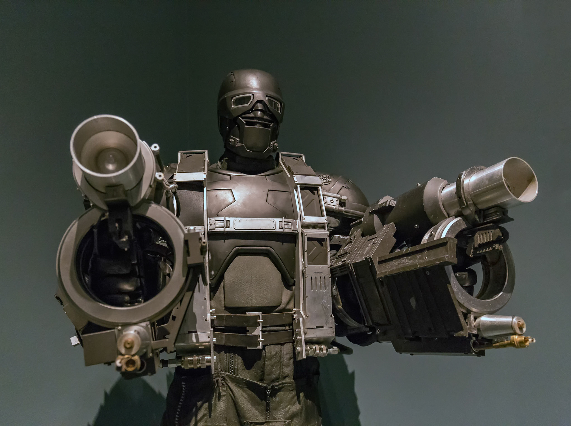 Flame Thrower Henchmen custome from the Captain America display at GOMA for the Marvel Exhibition, Brisbane