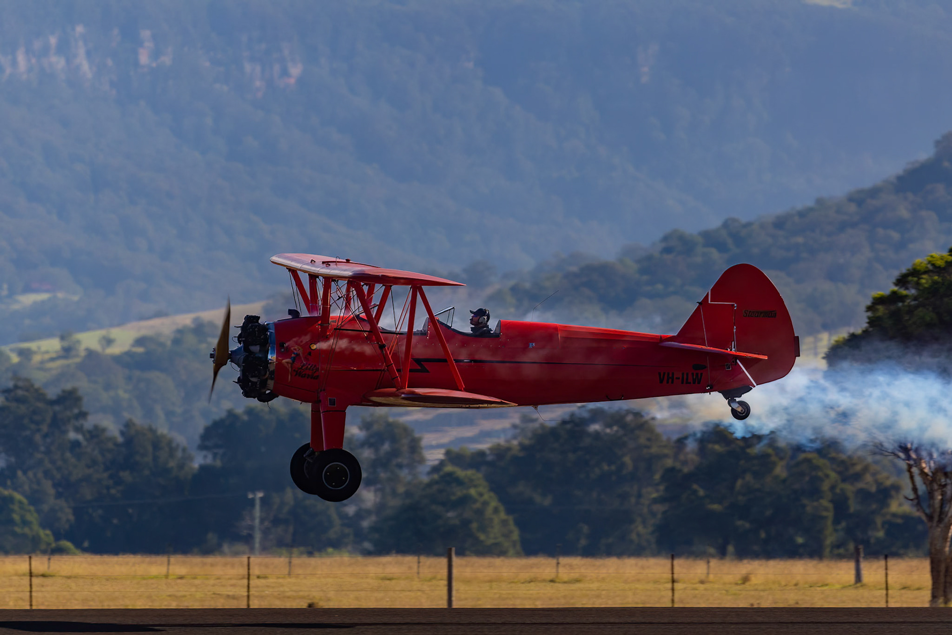 Boeing A75N1 Stearman on show at Wings Over Illawarra 2018, Illawarra Regional Airport, Albion Park Rail, New South Wales, Australia