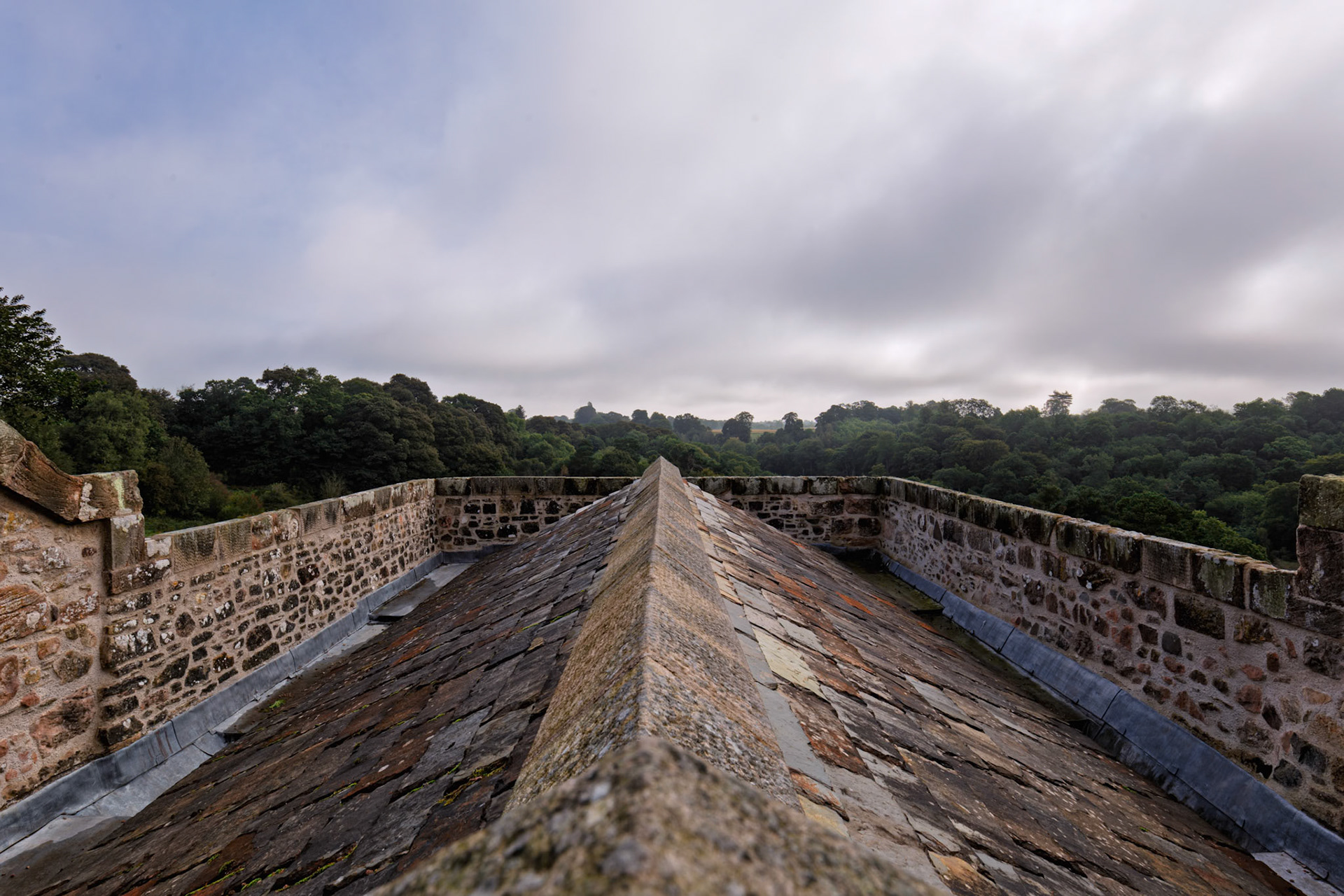 Outside the Rosslyn Chapel in Roslin, Scotland, United Kingdom