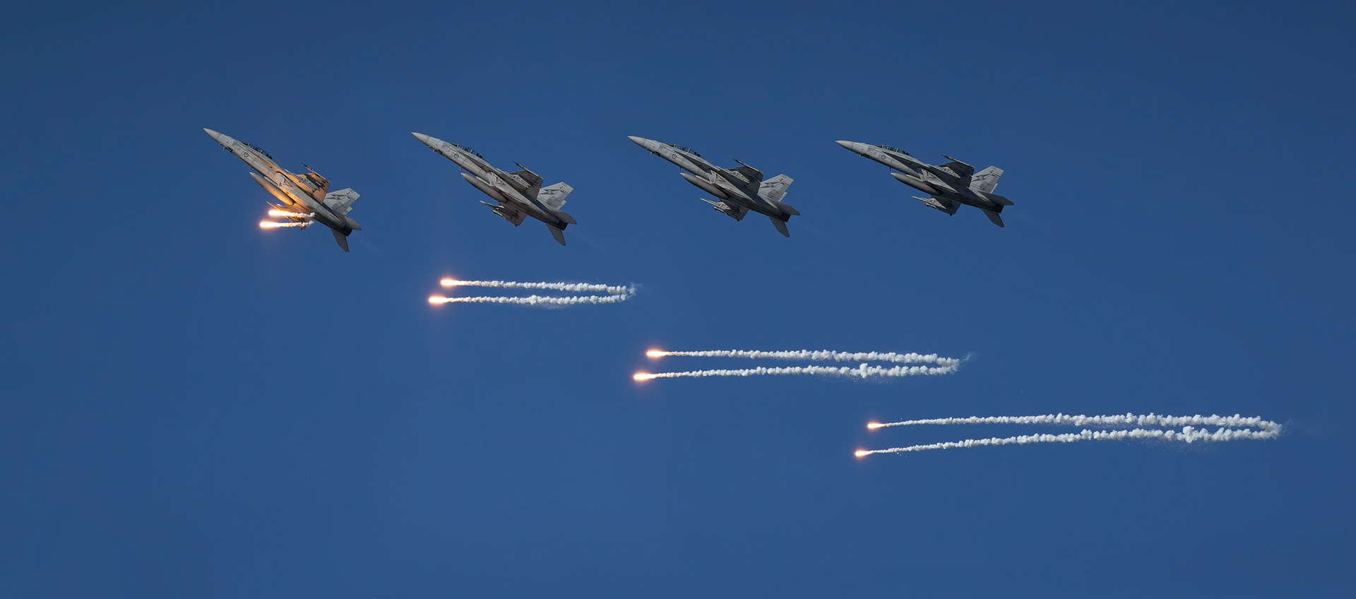 RAAF FA-18 Super Hornet (203) Handling Display at the Pacific Airshow on the Gold Coast, Australia