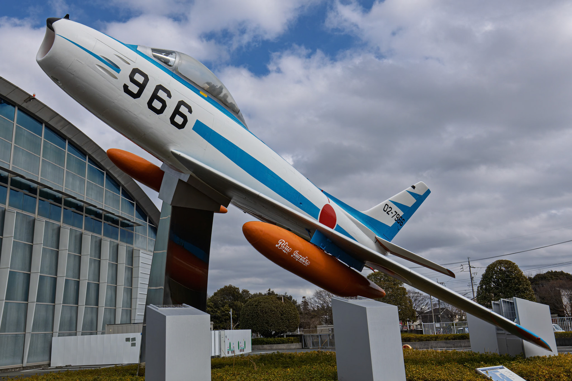 North American F-86F Sabre on display at Airpark Japan Air Self-Defense Force Hamamatsu Air Base Museum in Chuo Ward, Hamamatsu, Shizuoka, Japan