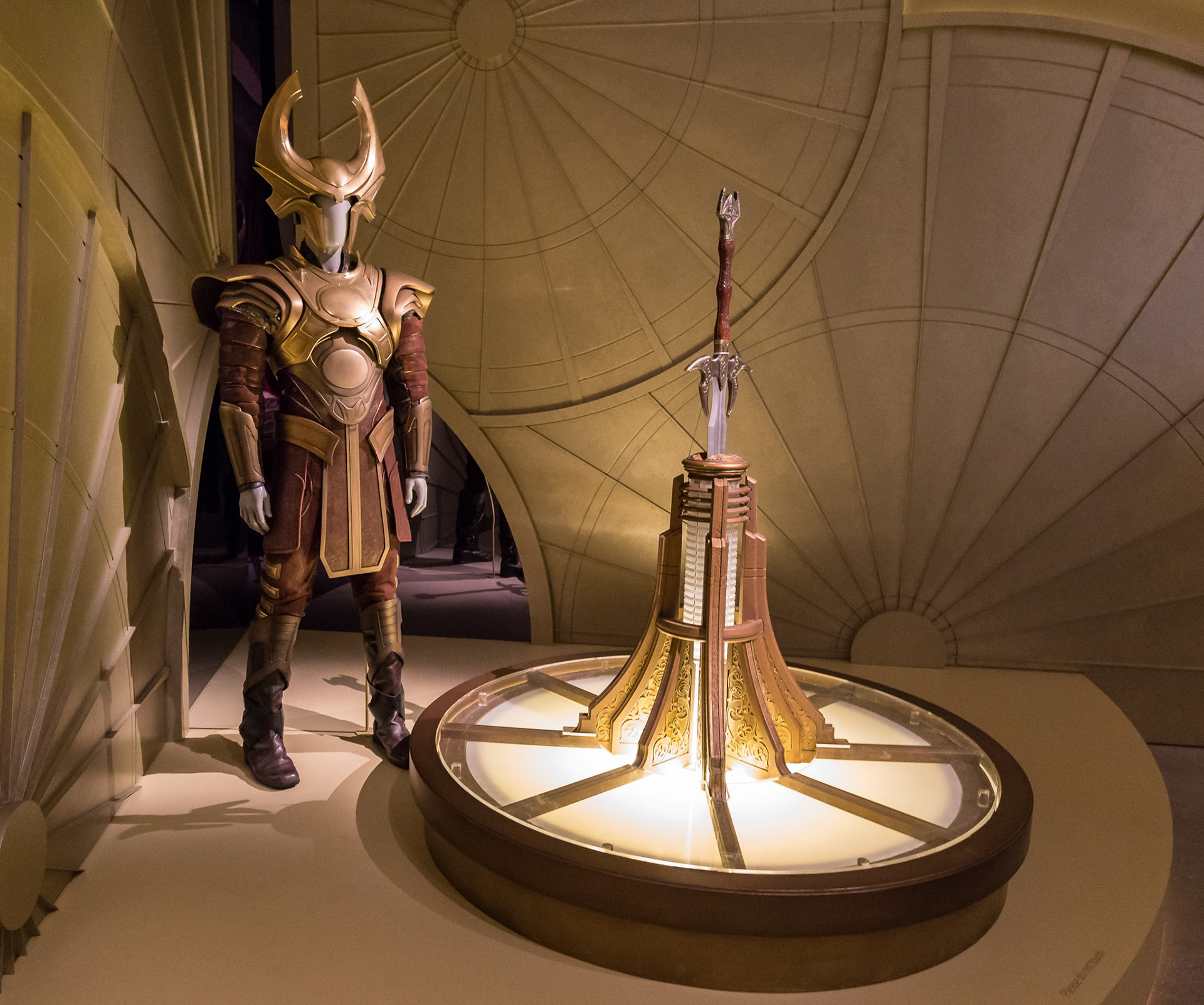 Heimdall custome display at GOMA for the Marvel Exhibition, Brisbane