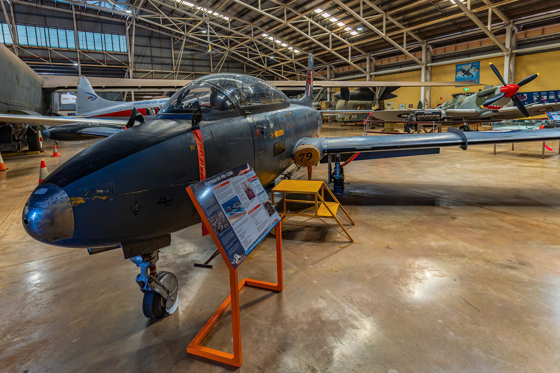 Aermacchi MB-326H on display at the Darwin Aviation Museum in the Northern Territory, Australia