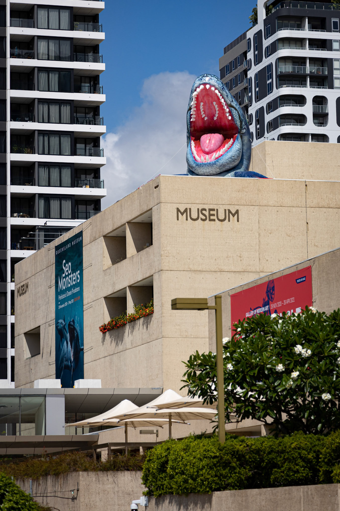 Outside the Queensland Museum for the Sea Monsters Exhibit, Australia