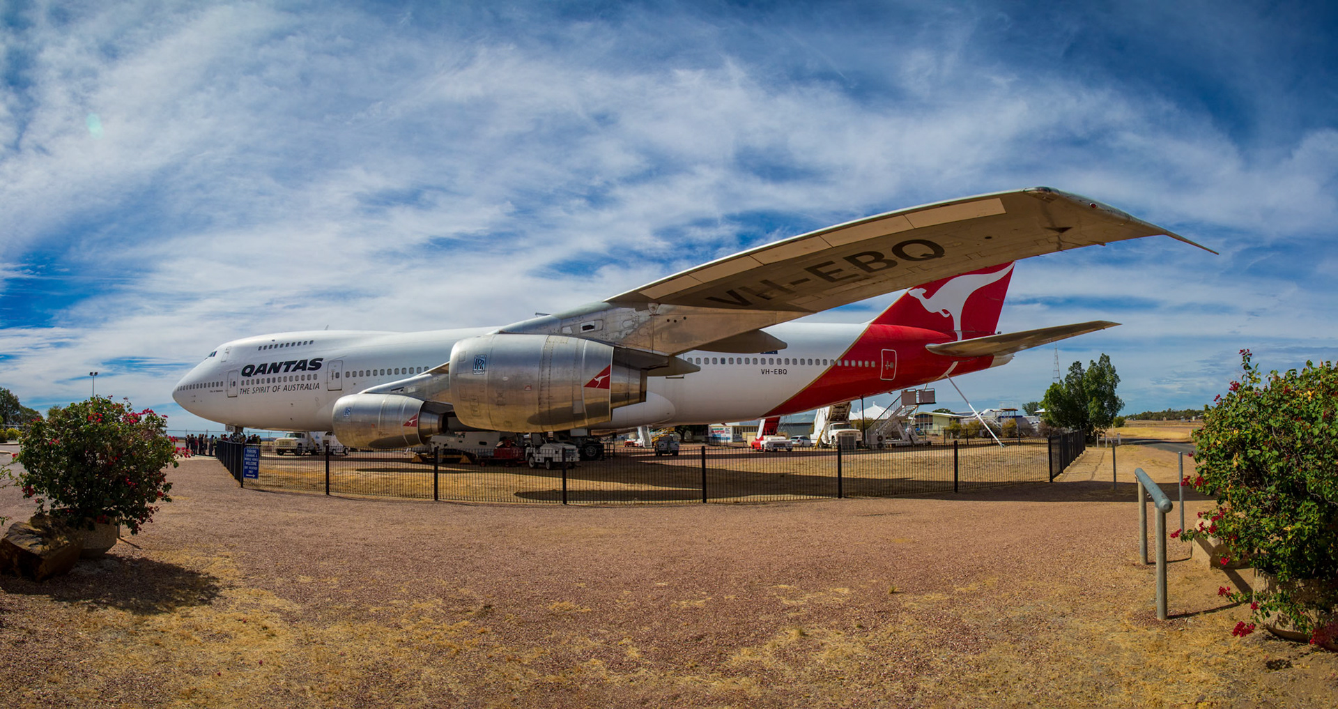 The Boeing 747 on display at the Qantas Founders Museum in Longreach, Australia