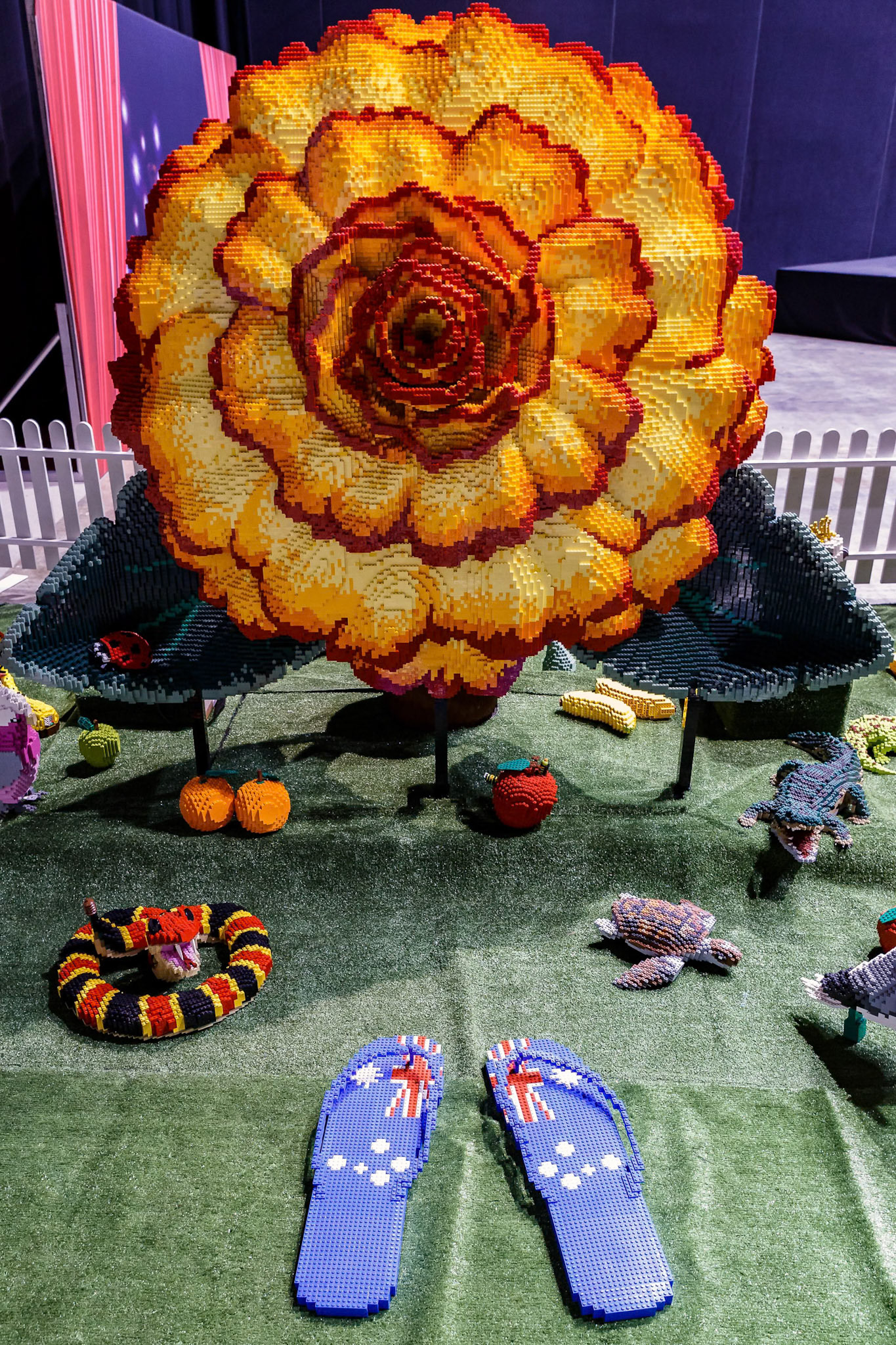 Flower Lego Creation at the Brickman Experience at the Gold Coast, Australia