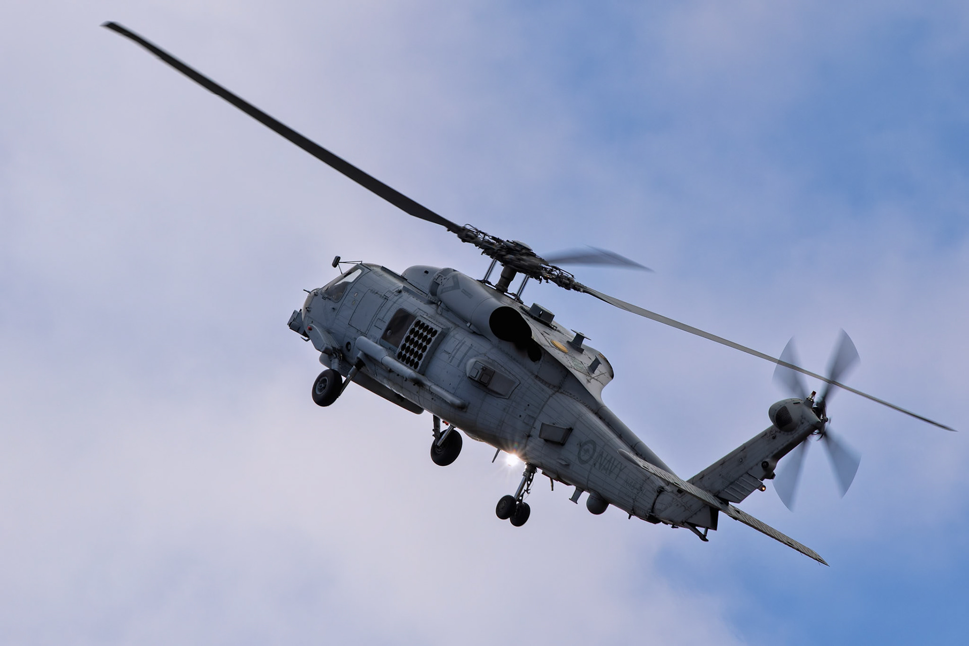 RAN 808 Squadron, Sikorsky-Lockheed Martin MH-60R Seahawk Romeo on display at the Avalon Airshow in Victoria, Australia