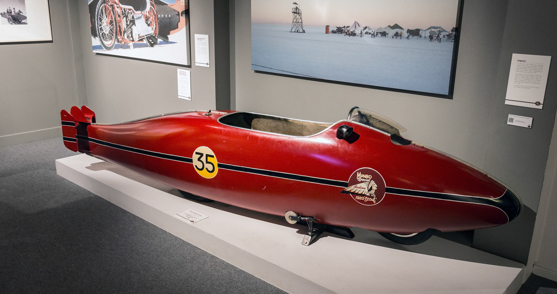 1920 Scout The Munro Special'' used in the film 'The World's Fastest Indian' at Southland Museum in Invercargill, New Zealand