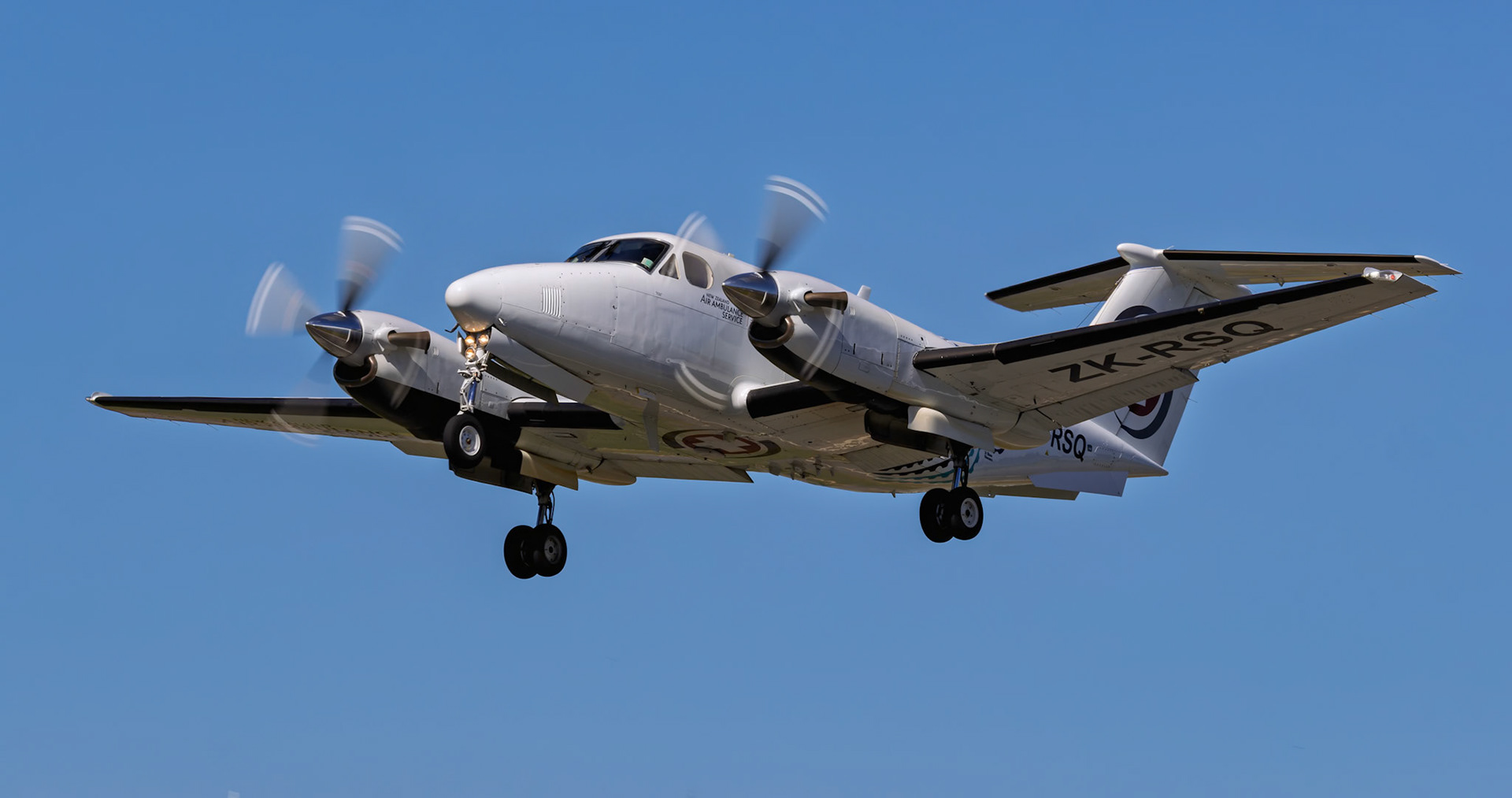Skyline Aviation Beech King Air 200C [ZK-RSQ] Departing, from Coutts Street during the Life Flight Open Day at Wellington Airport, New Zealand