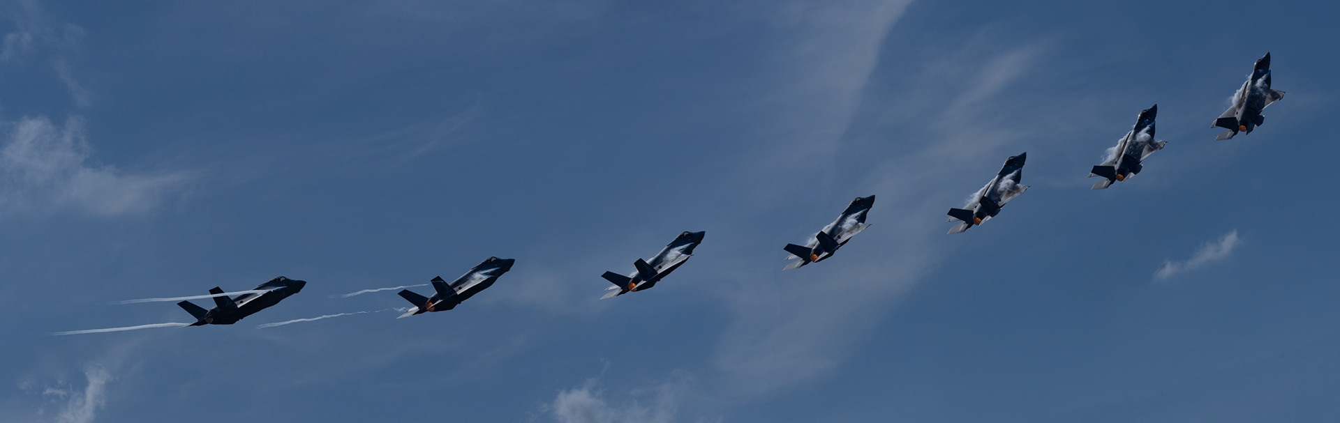 Lockheed Martin F-35A Lightning II under the control of Flight Lt Ross Bunga Bowman from the Royal Australian Air Force on display at the Shellharbour Airport, during the Airshows Downunder Shellharbour, New South Wales, Australia.
