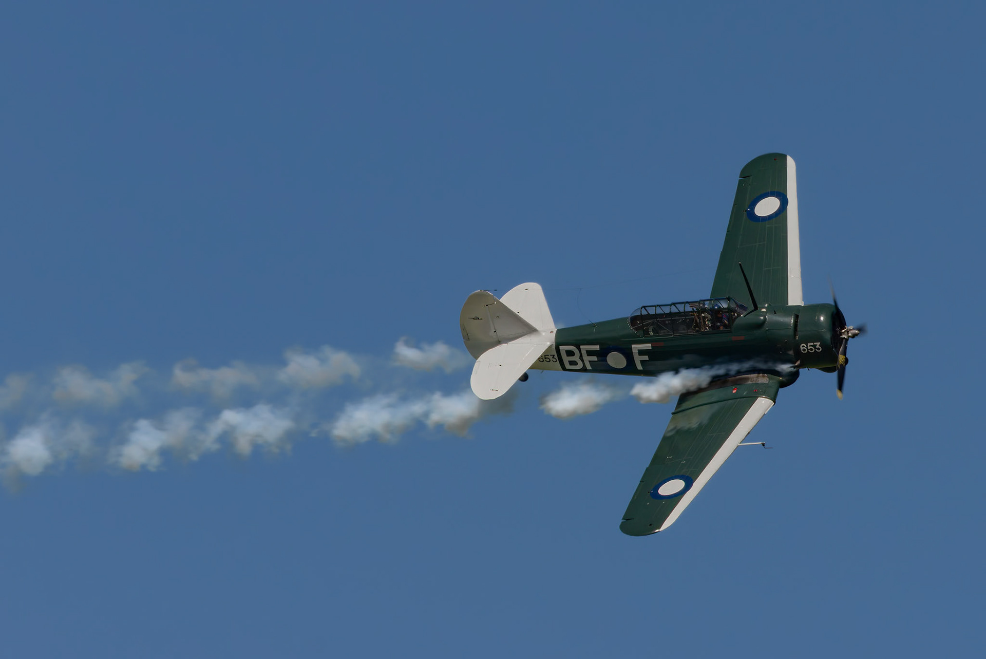 CAC CA-16 Wirraway from the Royal Australian Air Force 100 Squadron on display at the Shellharbour Airport, during the Airshows Downunder Shellharbour, New South Wales, Australia.