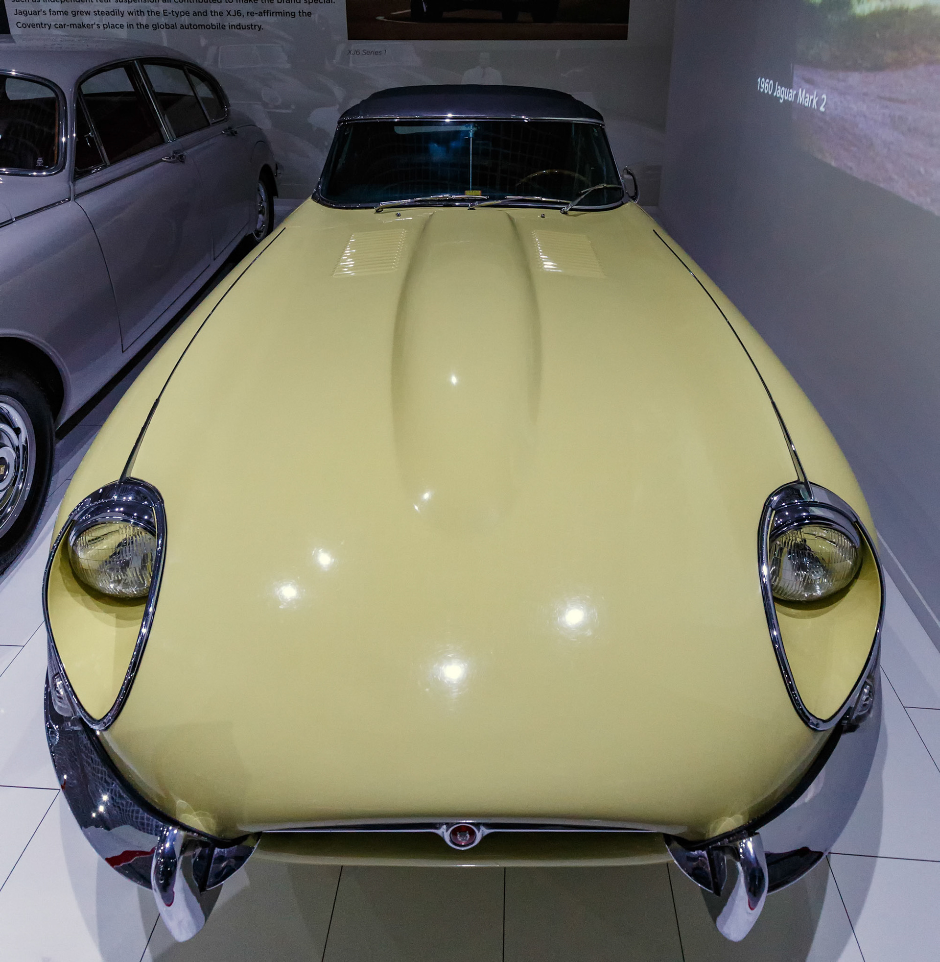 1967 Jaguar E-Type at the Coventry Transport Museum in Coventry, England