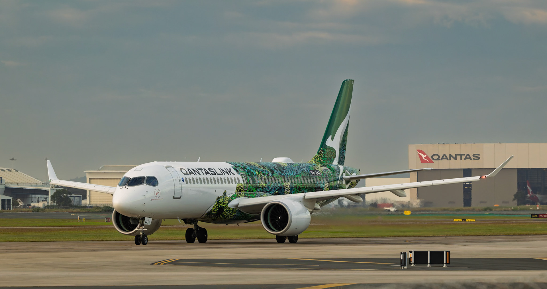 QantasLink Airbus A220-300 [Minyma Kutjara Tjukurpa] [VH-X4A], Departing to Mebourne at Brisbane International Airport, Australia