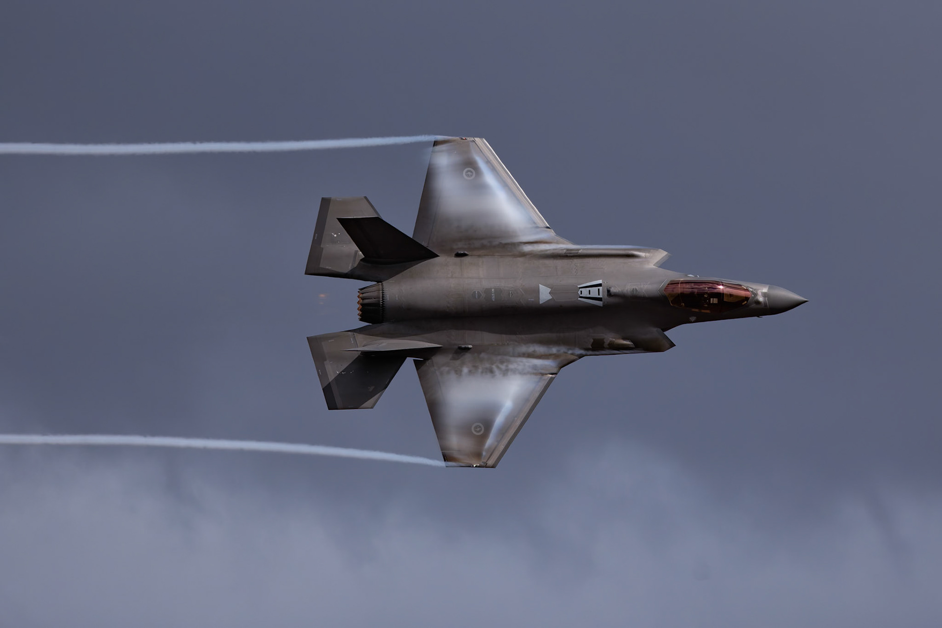 RAAF Lockheed Martin F-35A Lightning II on display at the Avalon Airshow in Victoria, Australia