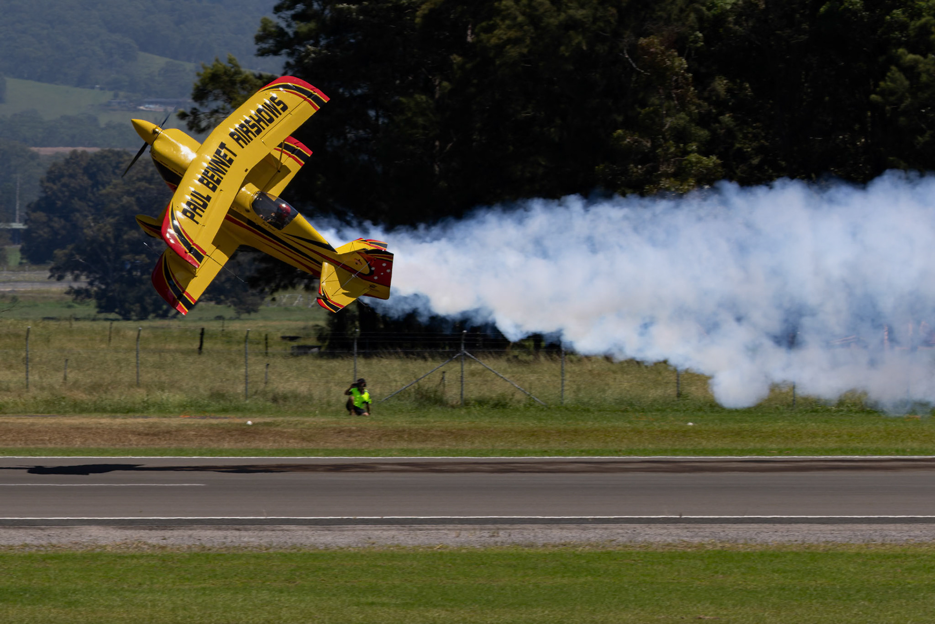 Paul Bennet flying the Wolf Pitts Pro from Paul Bennet Airshows on display at the Shellharbour Airport, during the Airshows Downunder Shellharbour, New South Wales, Australia.