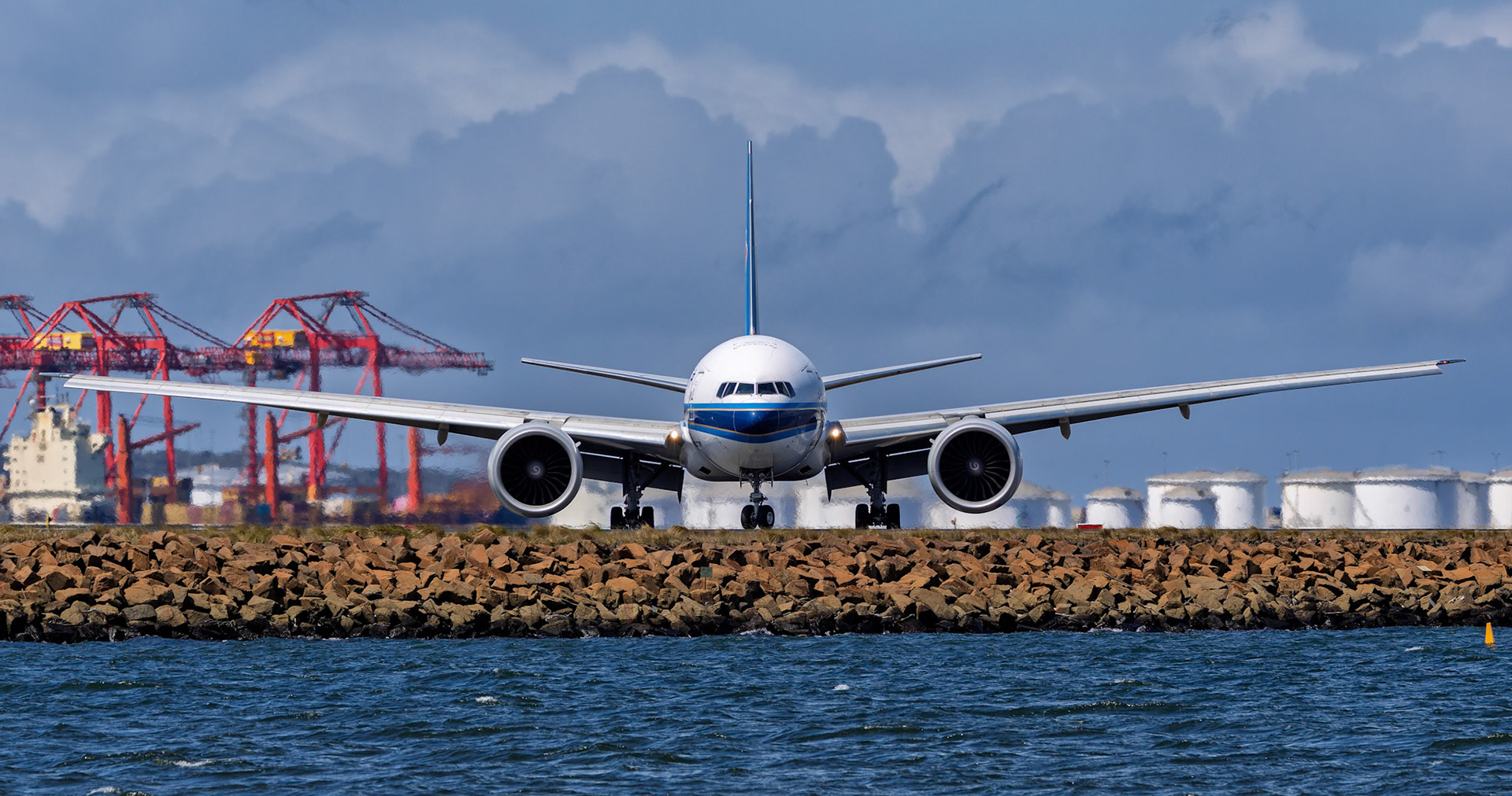 China Southern Cargo Boeing 777-F1B [B-2027] Arriving from Guangzhou from the Beach, Sydney Airport, Australia