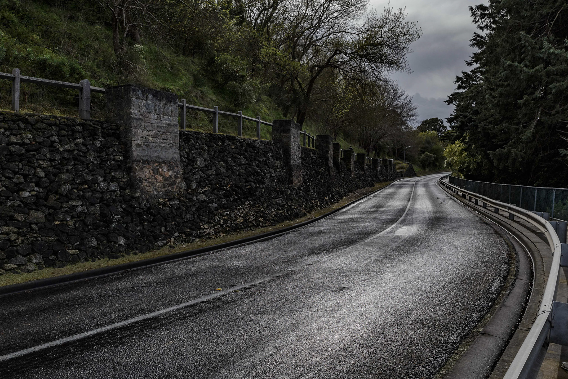 Road along the Blue Lake Lookout in Mount Gambier in South Australia