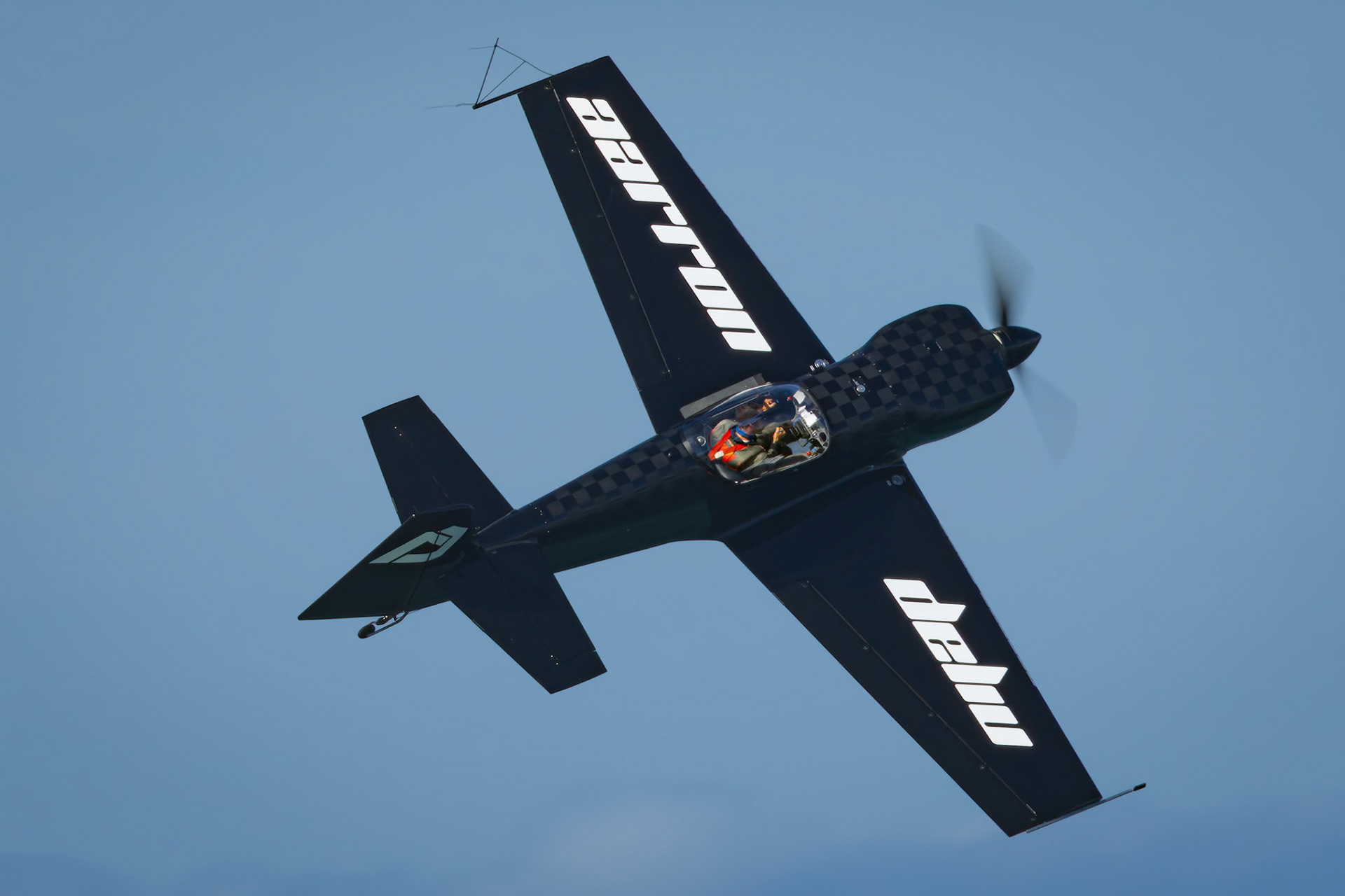 Aarron Deliu in the CAP 232 on display at the Pacific Airshow on the Gold Coast, Australia
