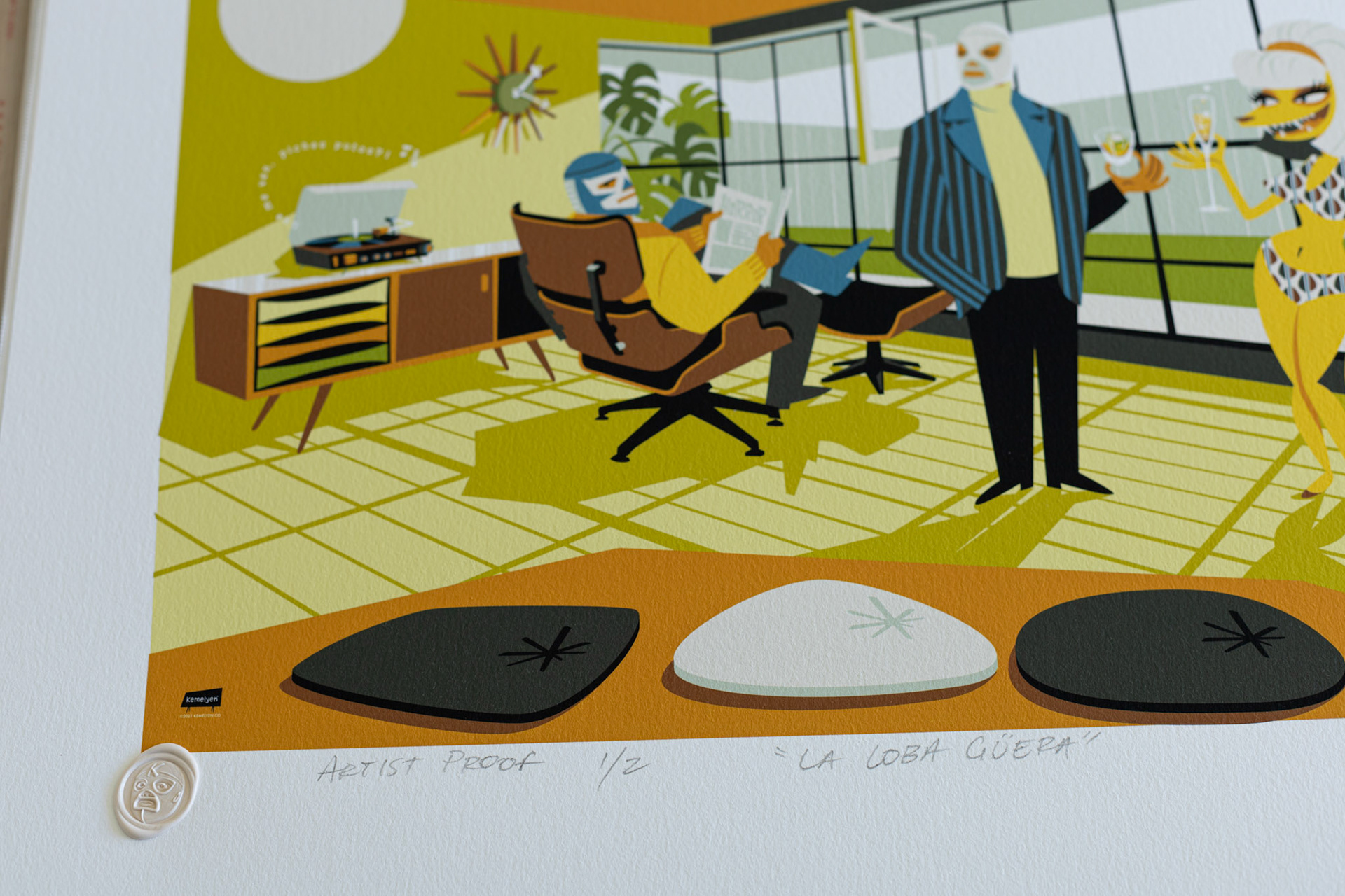 La Loba Guera Wax seal stamp detail