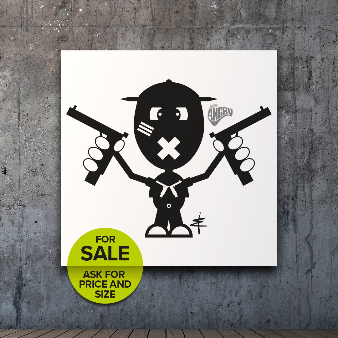 GUNS - Alu-Verbundplatte weiß / silber / Format ab 30 x 30cm