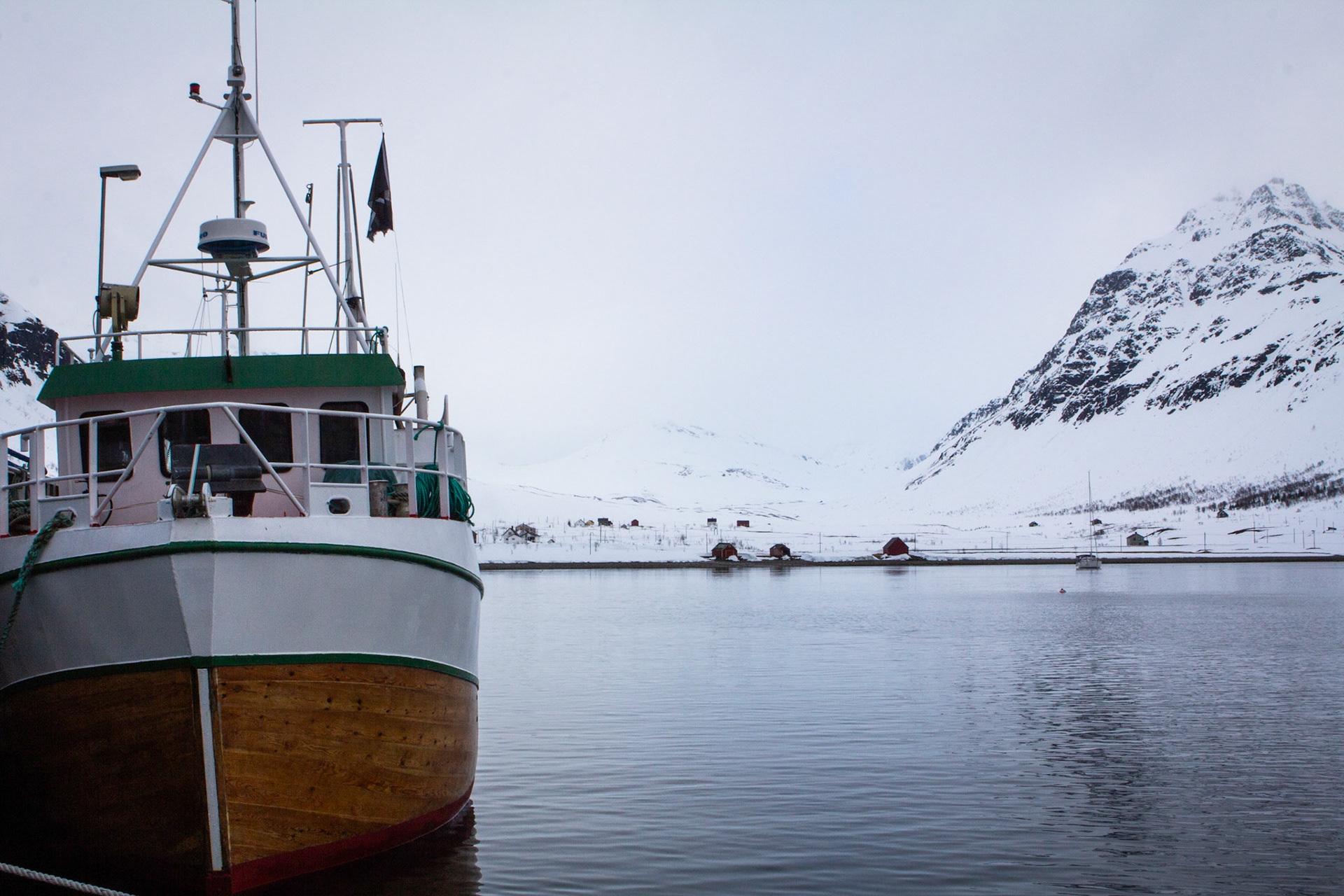 Fishing Boat in Lyngen Alps, Norway