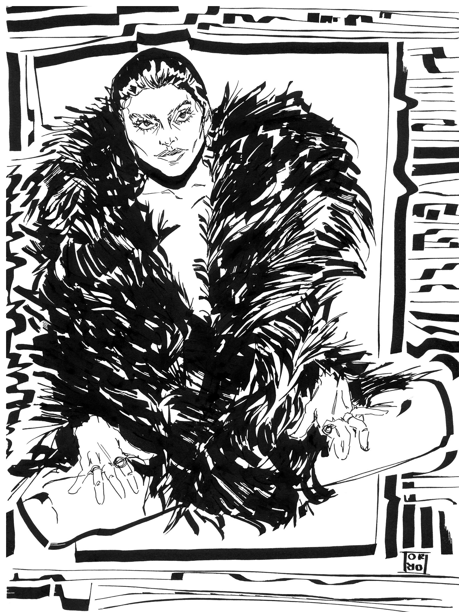 "Donyale 1" | Ink on Paper | 2023