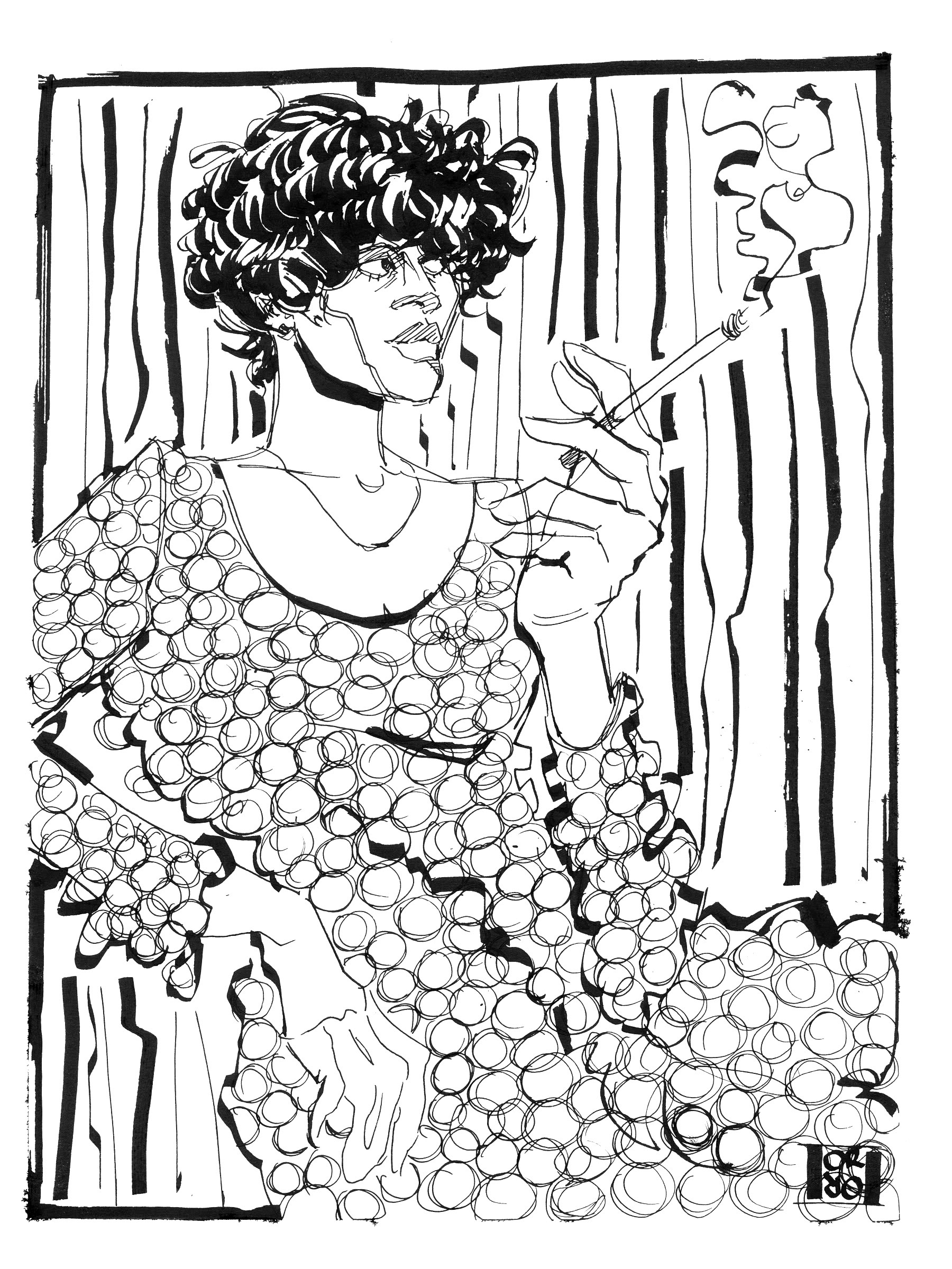 "Donyale 2" | Ink on Paper | 2023