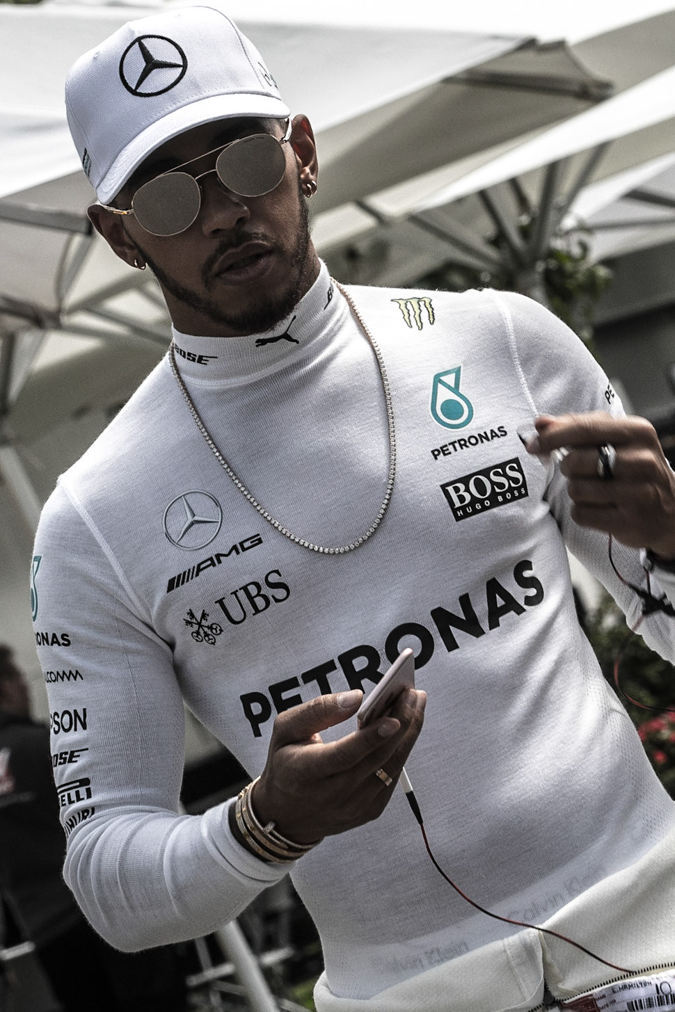 Mercedes driver Lewis Hamilton (44) of Great Britain in the paddock of the first round of the Formula 1 2017 World Championship at Albert Park, Melbourne, Australia -----------------------Photographer: George Darwent (GDPhotos.com.au)Location: Albert Park, Melbourne, AustraliaDate: 23/03/2017Camera: Canon EOS 80DLens: EF70-200mm f/2.8L IS II USM at 125mmShutter: 1/250 at f11 - ISO 250