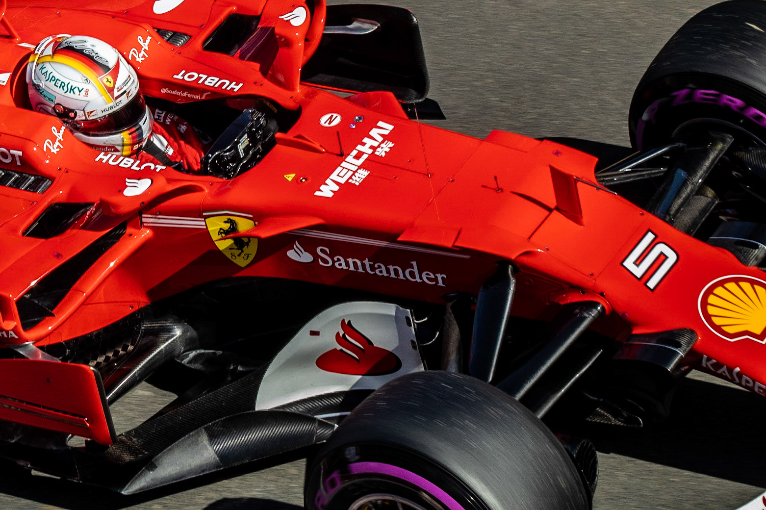 Ferrari driver Sebastian Vettel (5) of Germany exiting pitlane prior to the Australian Formula 1 Grand Prix 2017