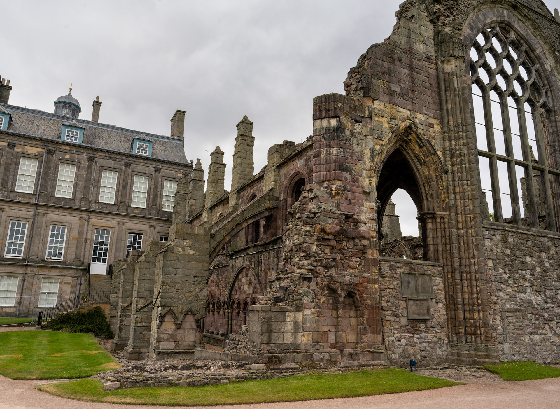 Stone ruins Holyrood house