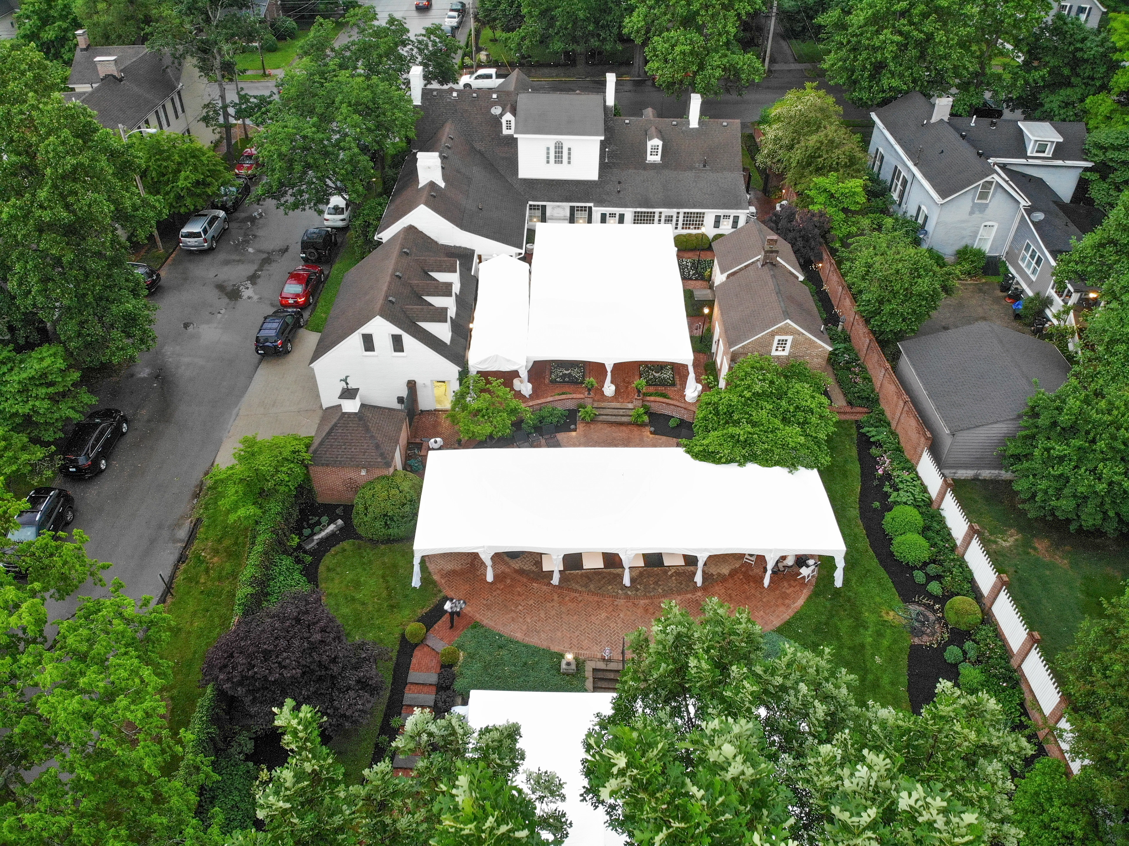 Aerial Photograph of a Backyard wedding in Versailles, Kentucky, Davron Bowman