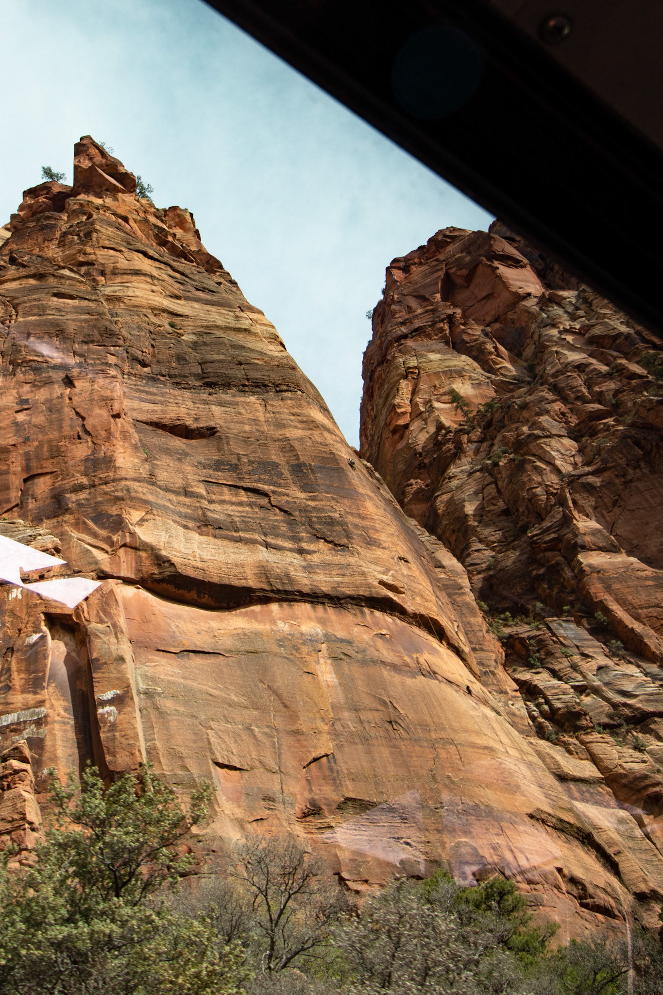 When you look closely, you can see two rock climbers.