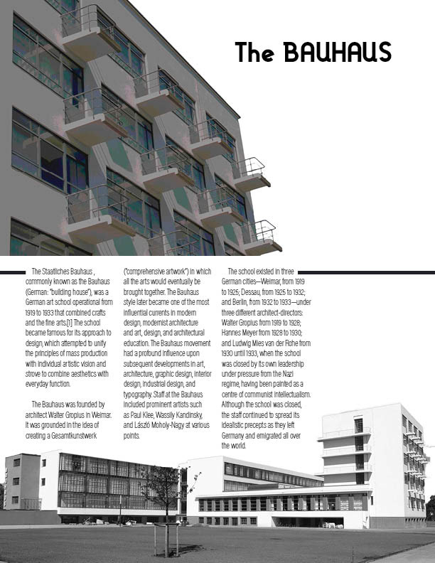 Mock up article of The Bauhaus building