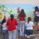 Mural Ecológico: Painel com tema ecológico desenvolvido por jovens latinos