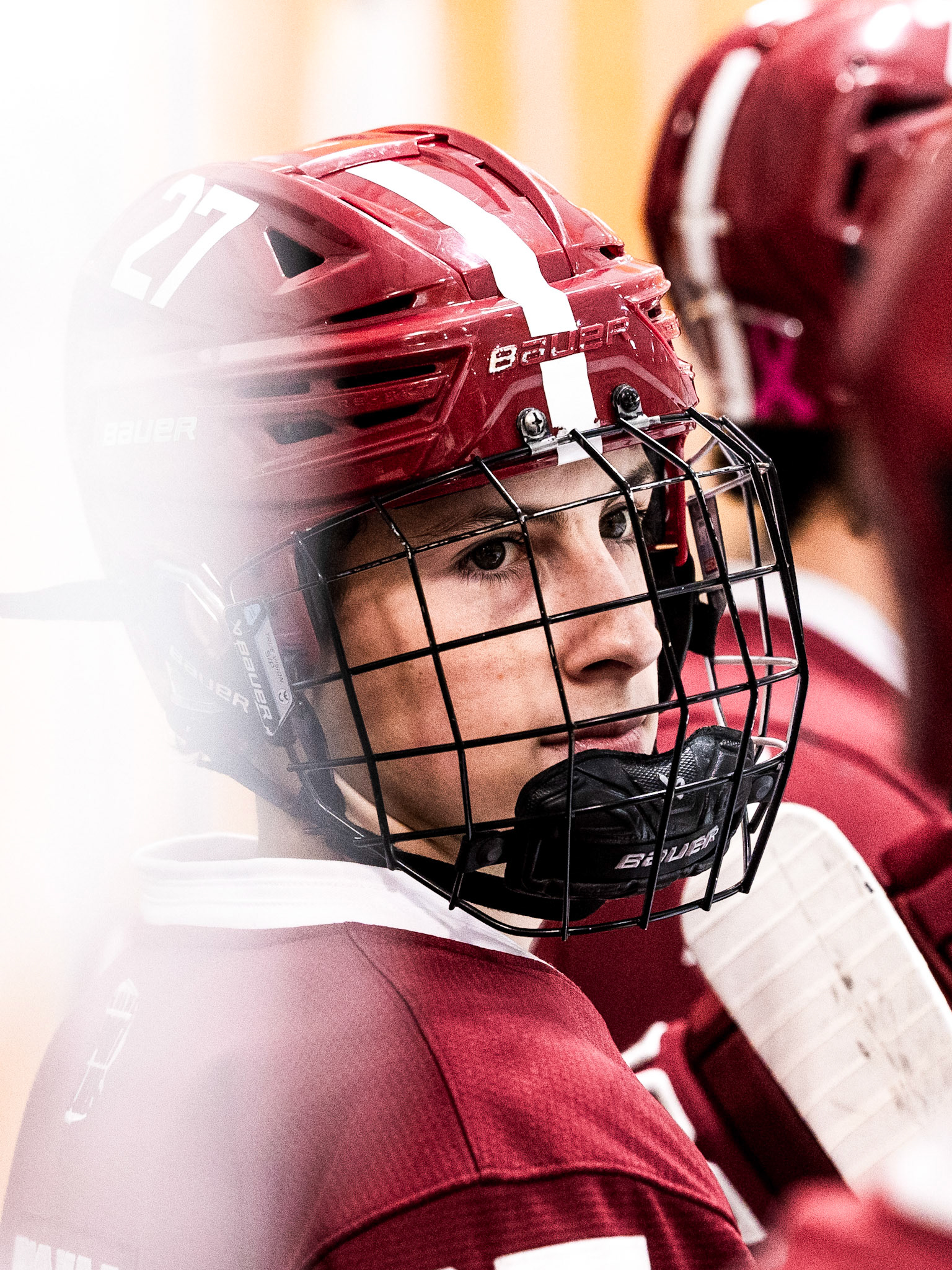 An Alabama Men’s D2 Hockey player watches his team during the 2026 SEC Hockey Tournament in Nashville.