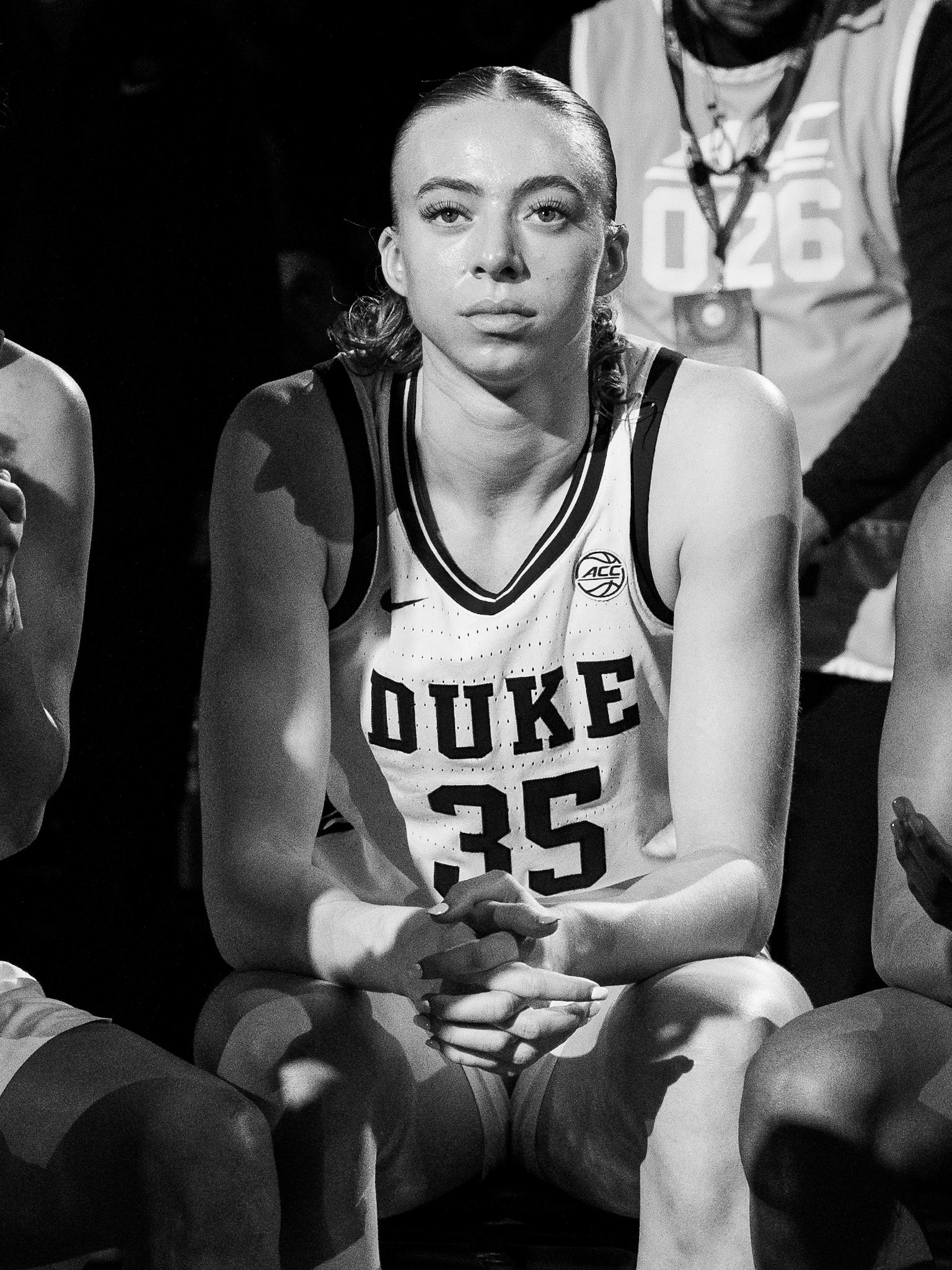 Duke forward Toby Fournier (35) locks in before tipoff.