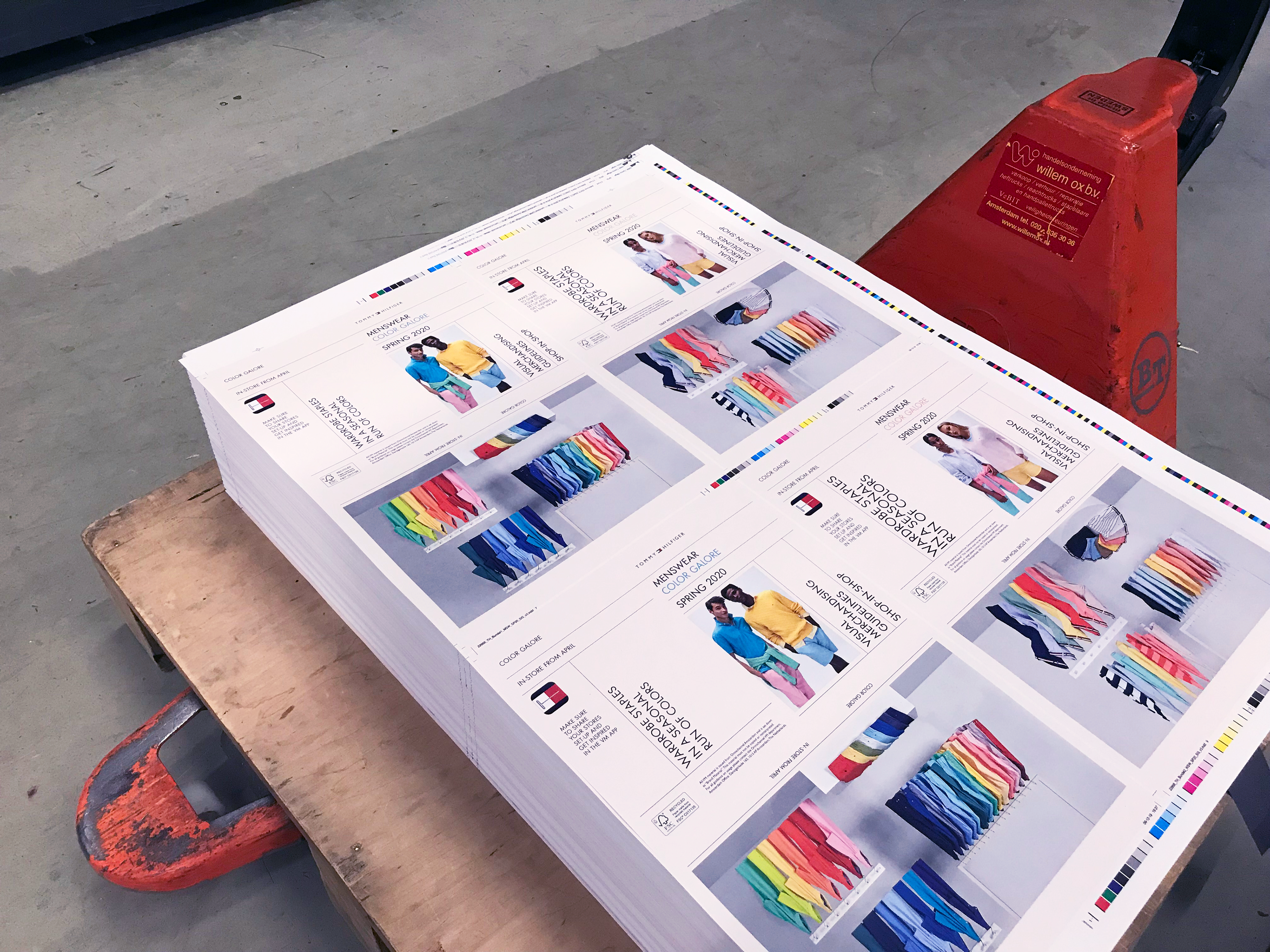 One set of guidelines, before cutting and folding