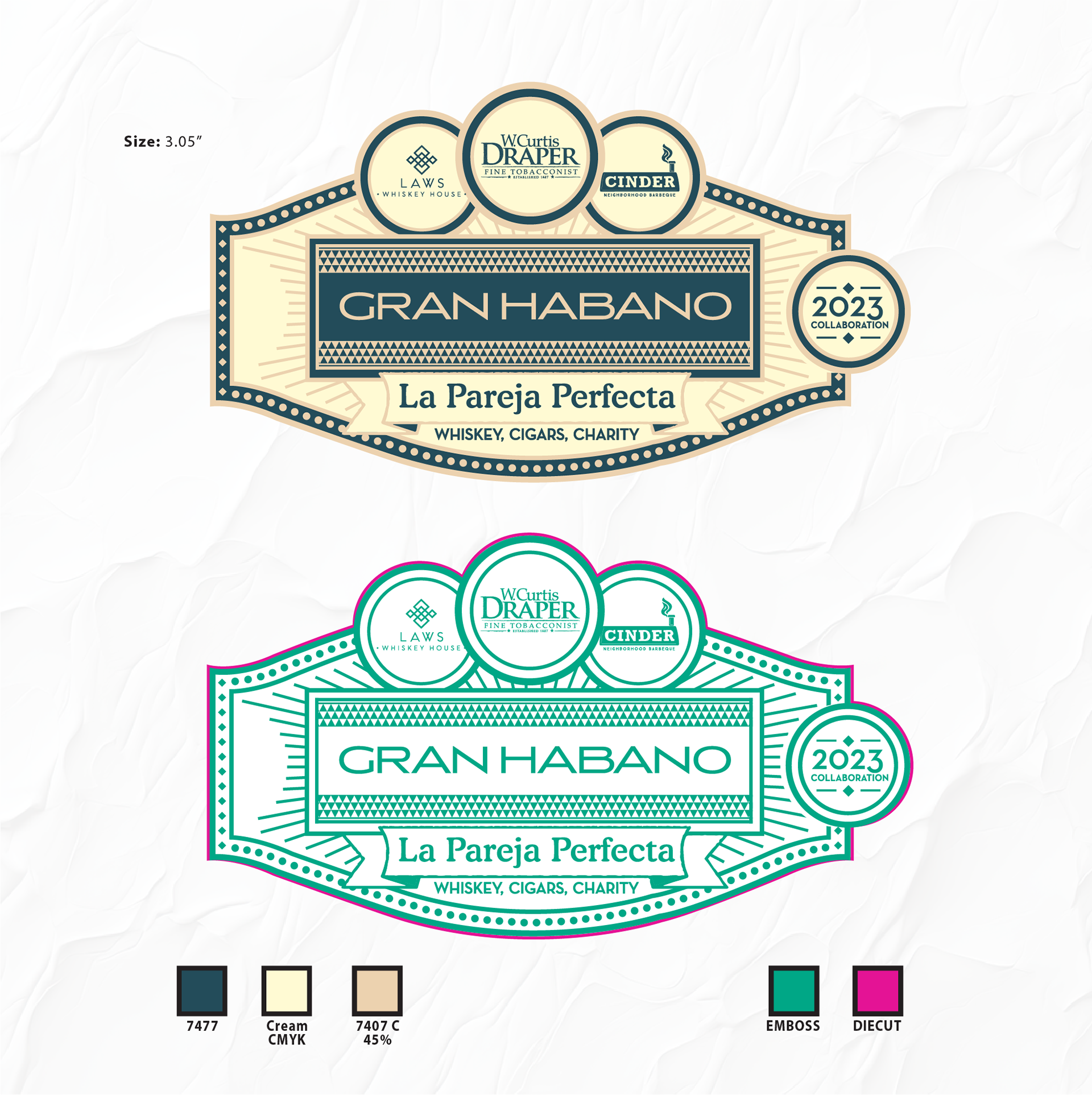 La Pareja Perfecta Cigar Band Design