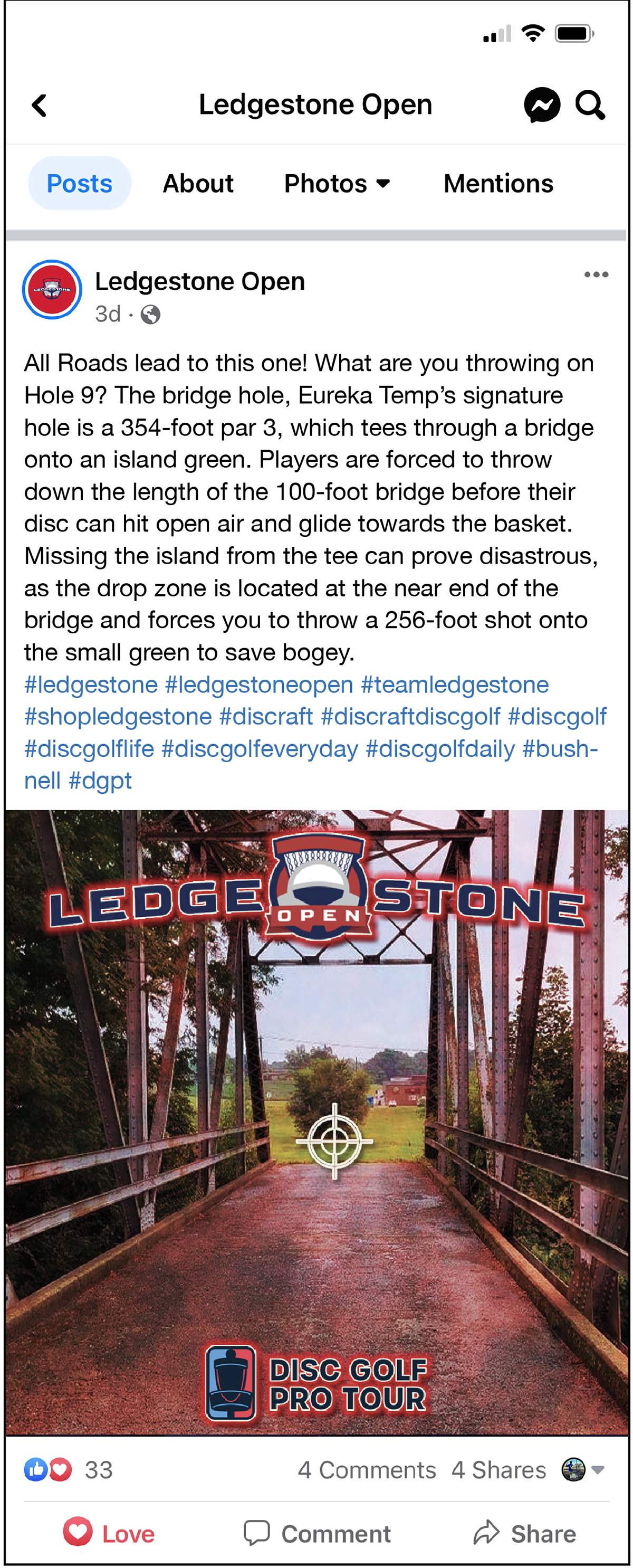 Hole 9 Sample Post FB Ledgestone