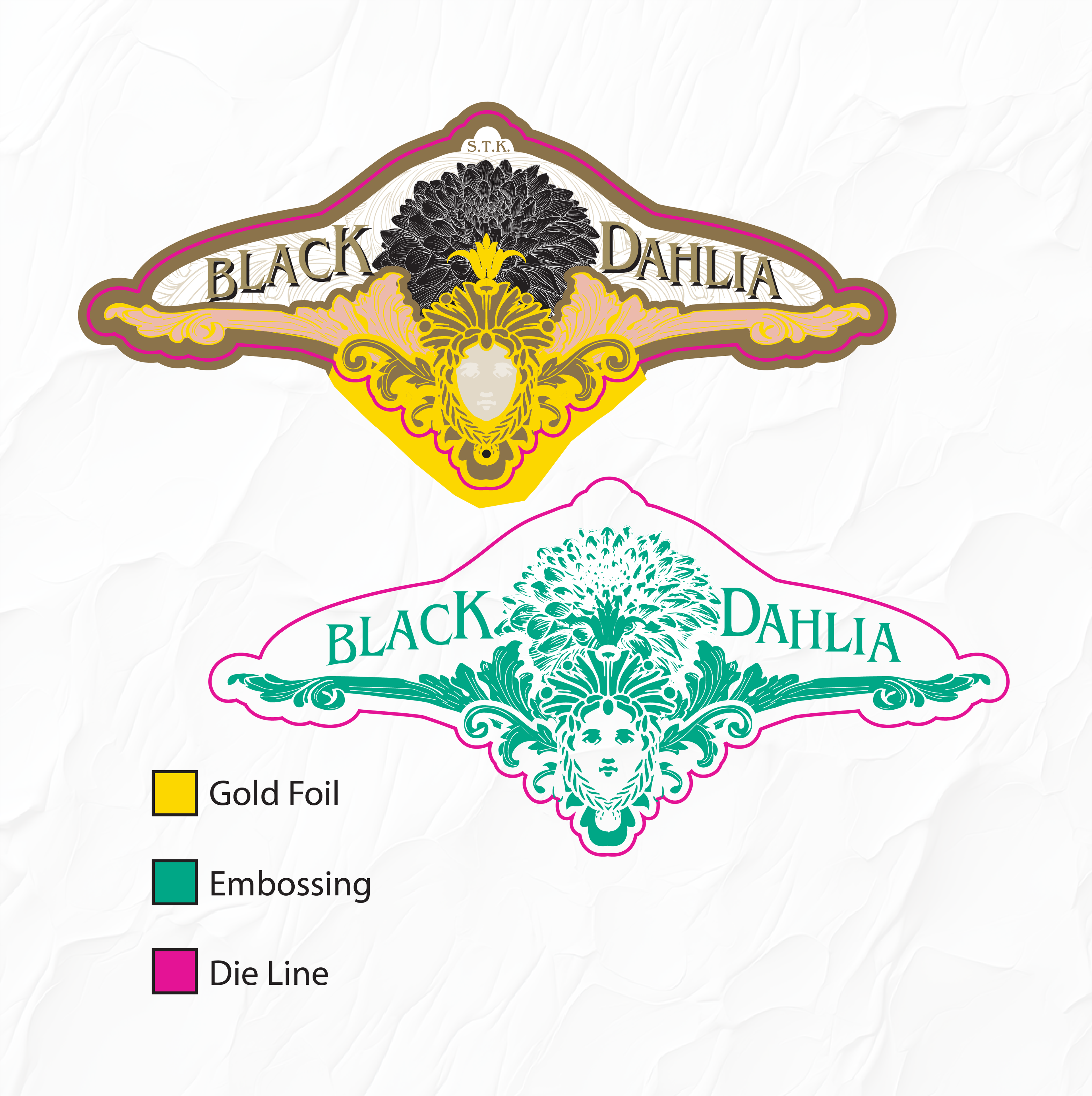 Black Dahlia Cigar Band Design