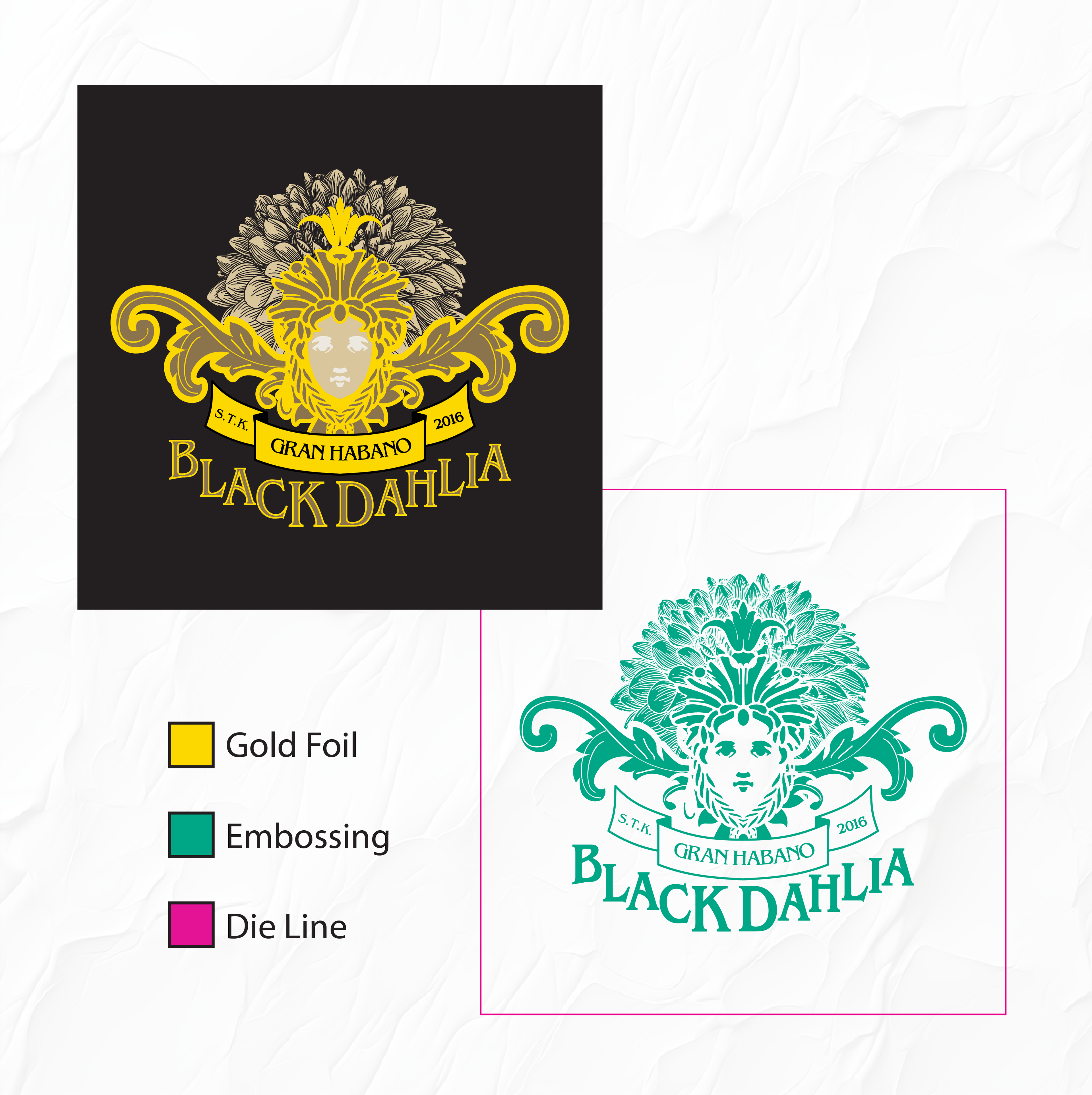 Black Dahlia Cigar Box Sticker