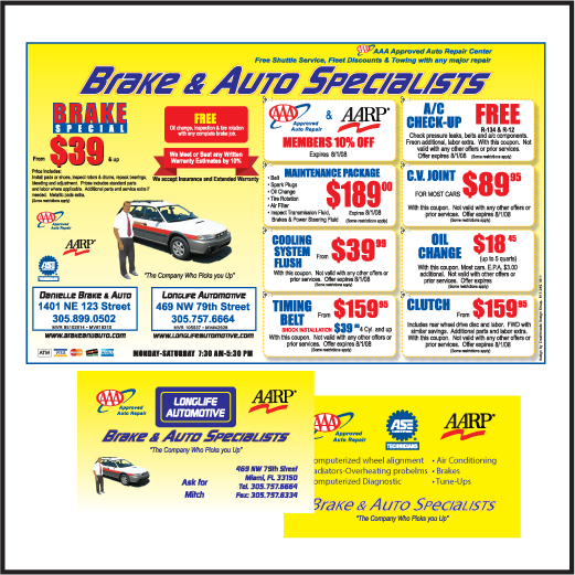 LongLife Auto Ad and Business Cards